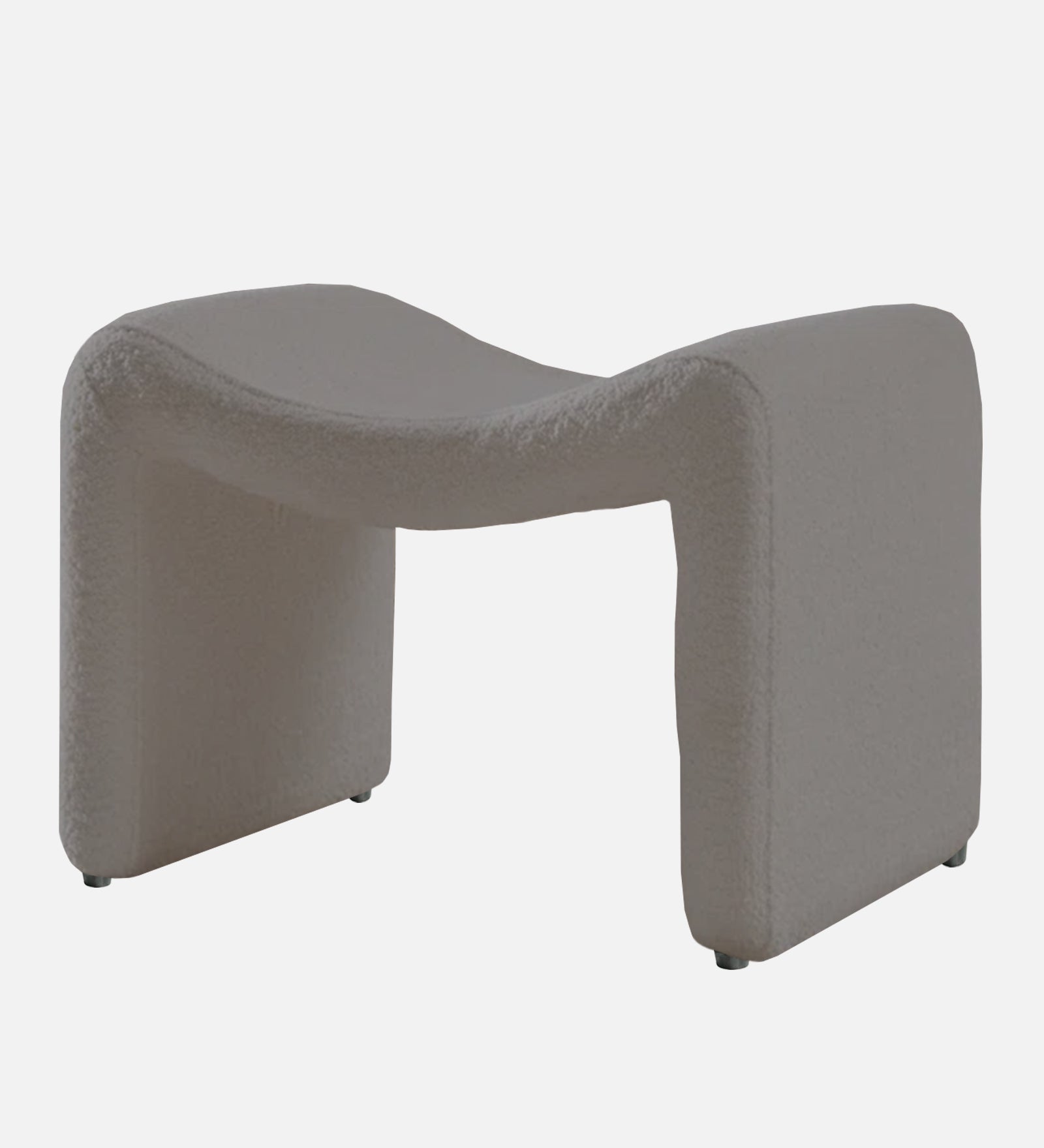 Olive Boucle Foot Stool In Swedan Gary Colour - Febonic Living