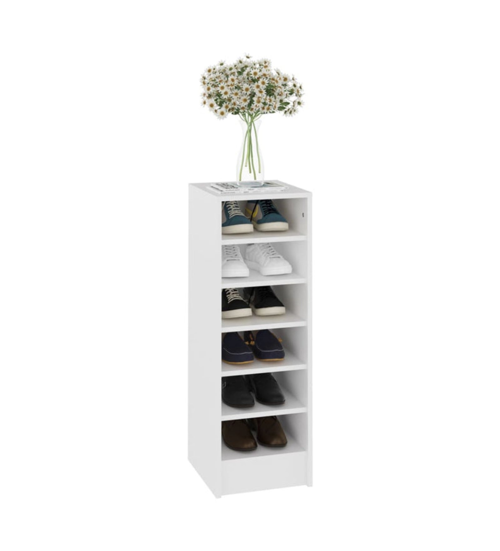 Deavy Shoe Rack In Frosty White Finish - Febonic Living