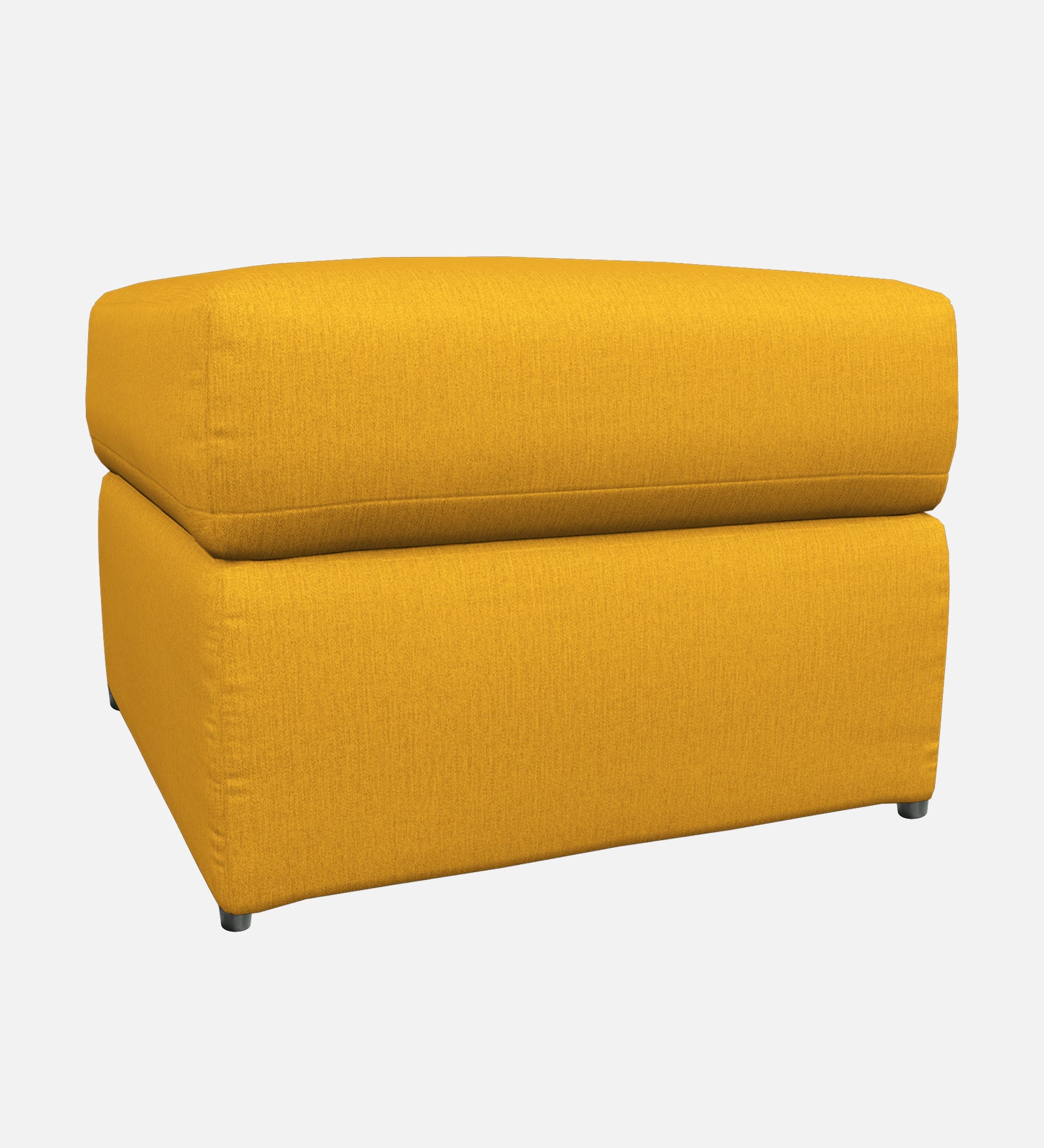 Penny Fabric Ottoman In Bold Yellow Colour With Storage - Febonic Living