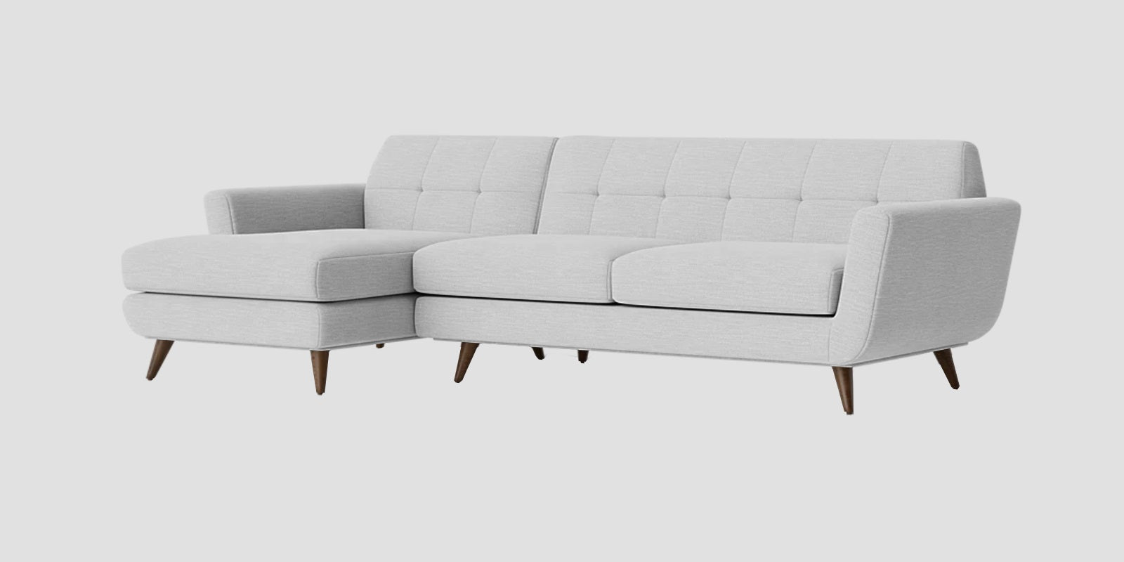 Jasmin Fabric RHS Sectional Sofa (3+ Lounger) In Lit Grey Colour - Febonic Living