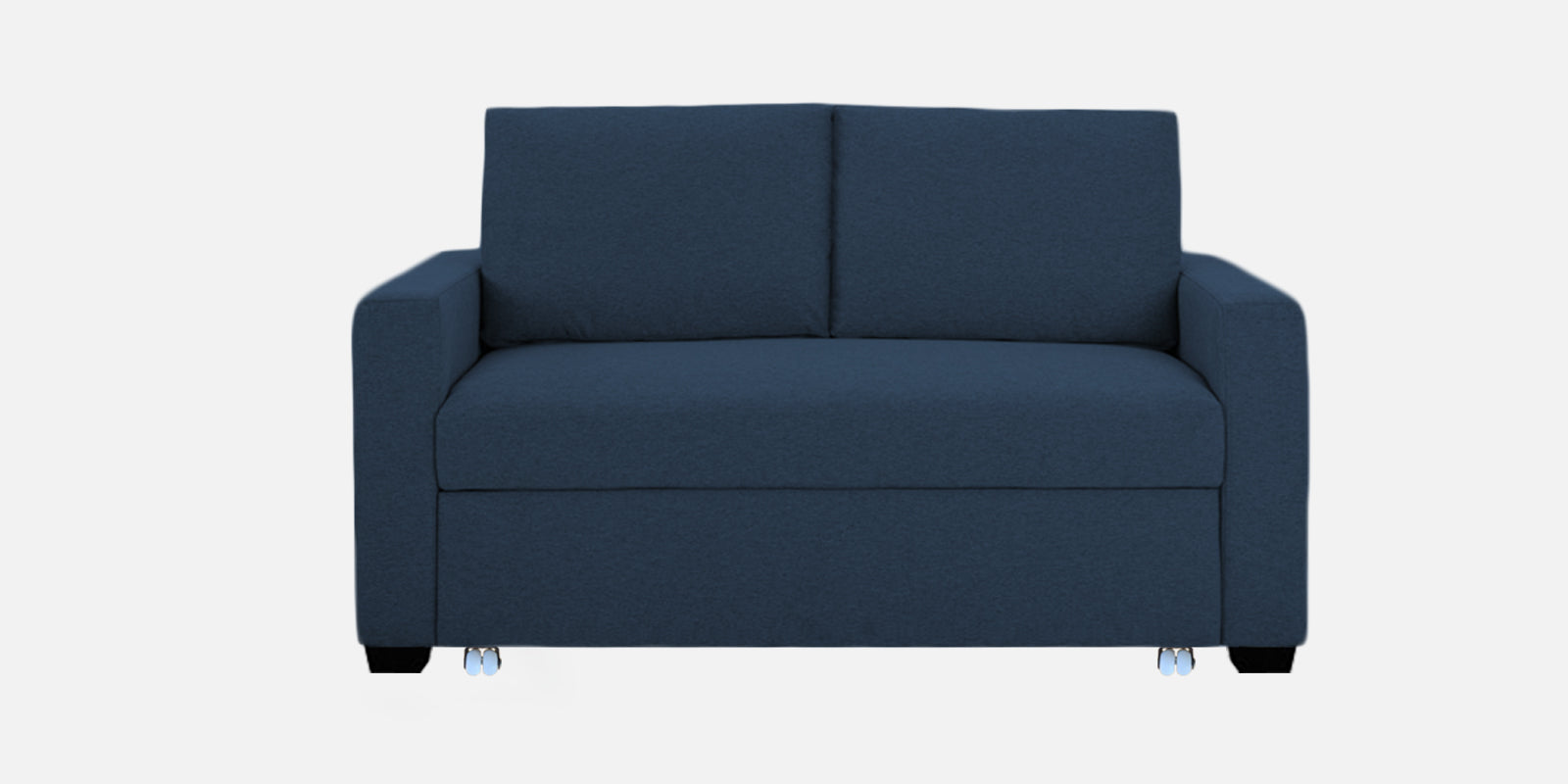 Lobby Fabric 2 Seater Pull Out Sofa Cum Bed In Denim Blue Colour - Febonic Living
