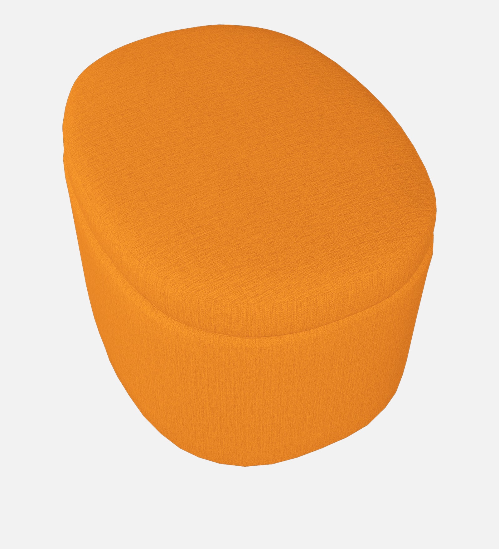 Ruggy Fabric Ottoman In Vivid Orange Colour With Storage - Febonic Living