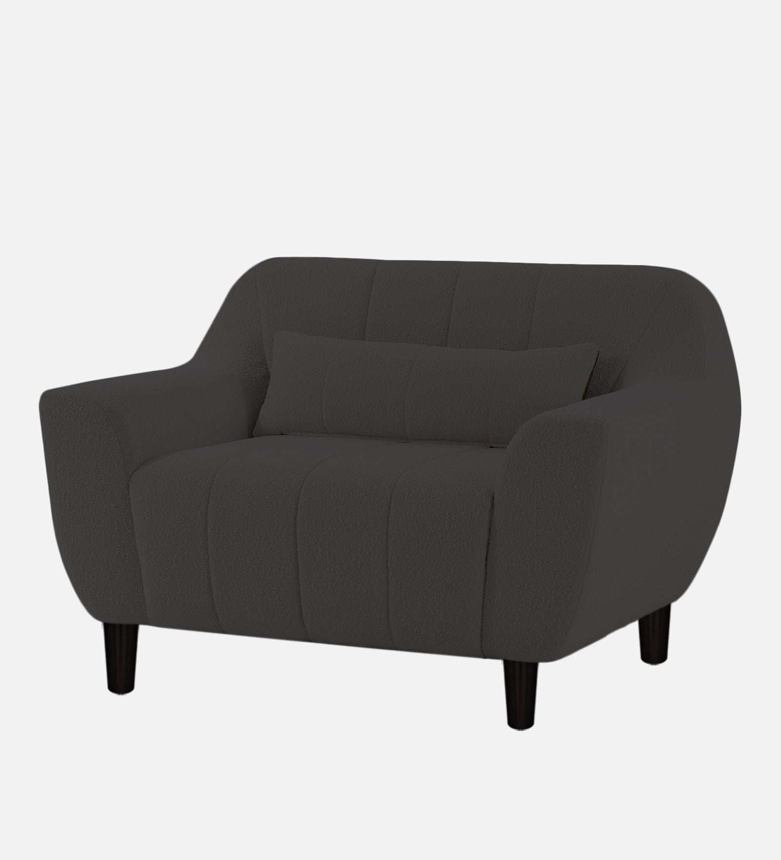Nesco Boucle Fabric 1 Seater Sofa In Avio Grey Colour - Febonic Living