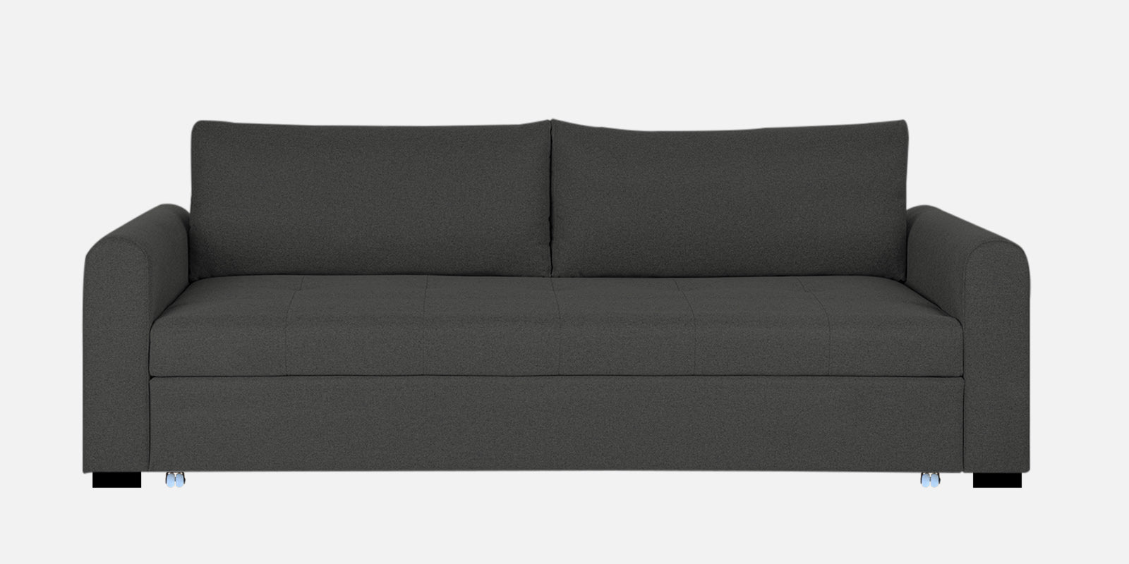 Sigma Fabric 3 Seater Pull Out Sofa Cum Bed In Charcoal Grey Colour - Febonic Living