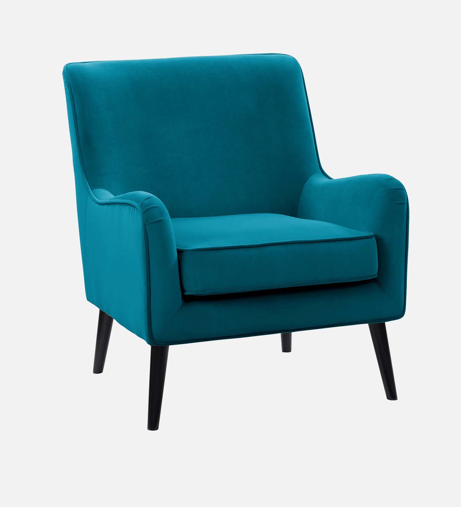 Ame Velvet Upholstered Arm Chair In Aqua blue Colour - Febonic Living