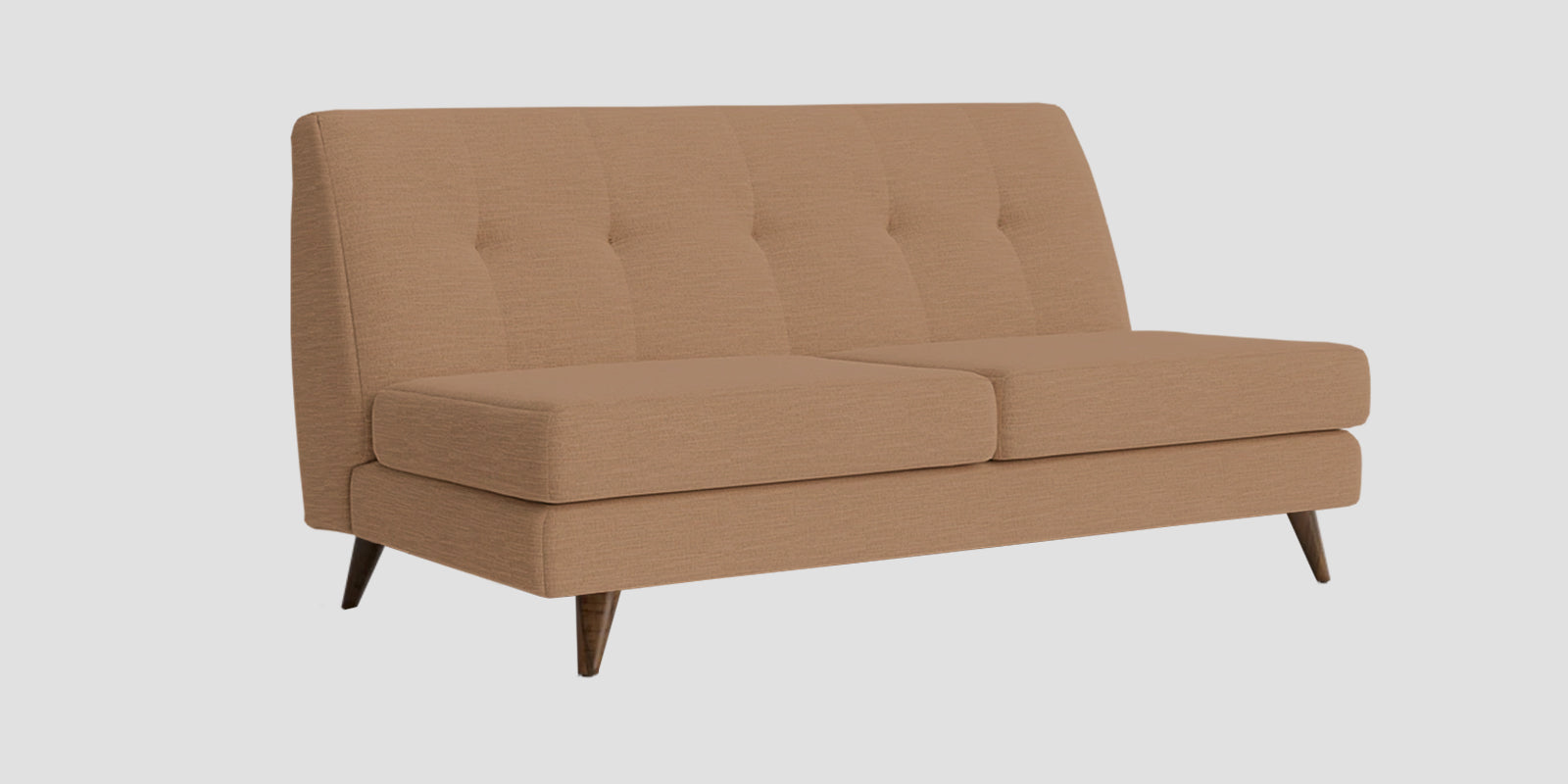 Jasmin Fabric 2 Seater Armless Sofa In Cosmic Beige Colour - Febonic Living