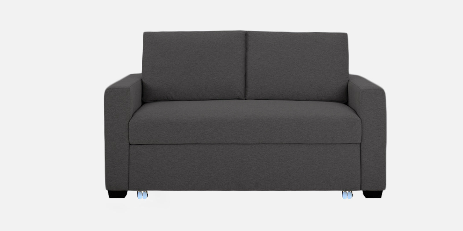 Lobby Fabric 2 Seater Pull Out Sofa Cum Bed In Charcoal Grey Colour - Febonic Living