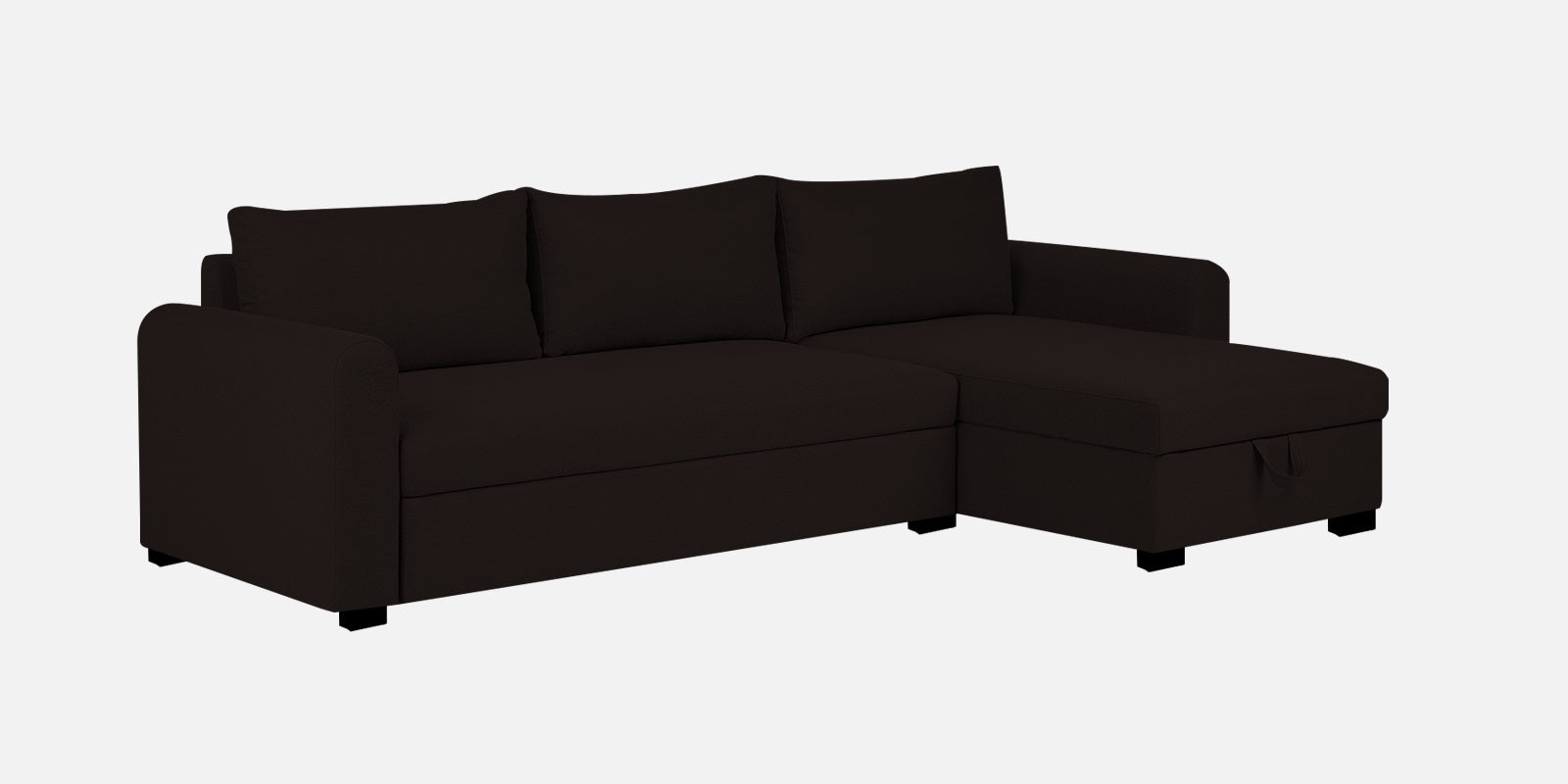 Sigma Fabric LHS Sectional Sofa (3+Lounger) In Cara Brown Colour - Febonic Living
