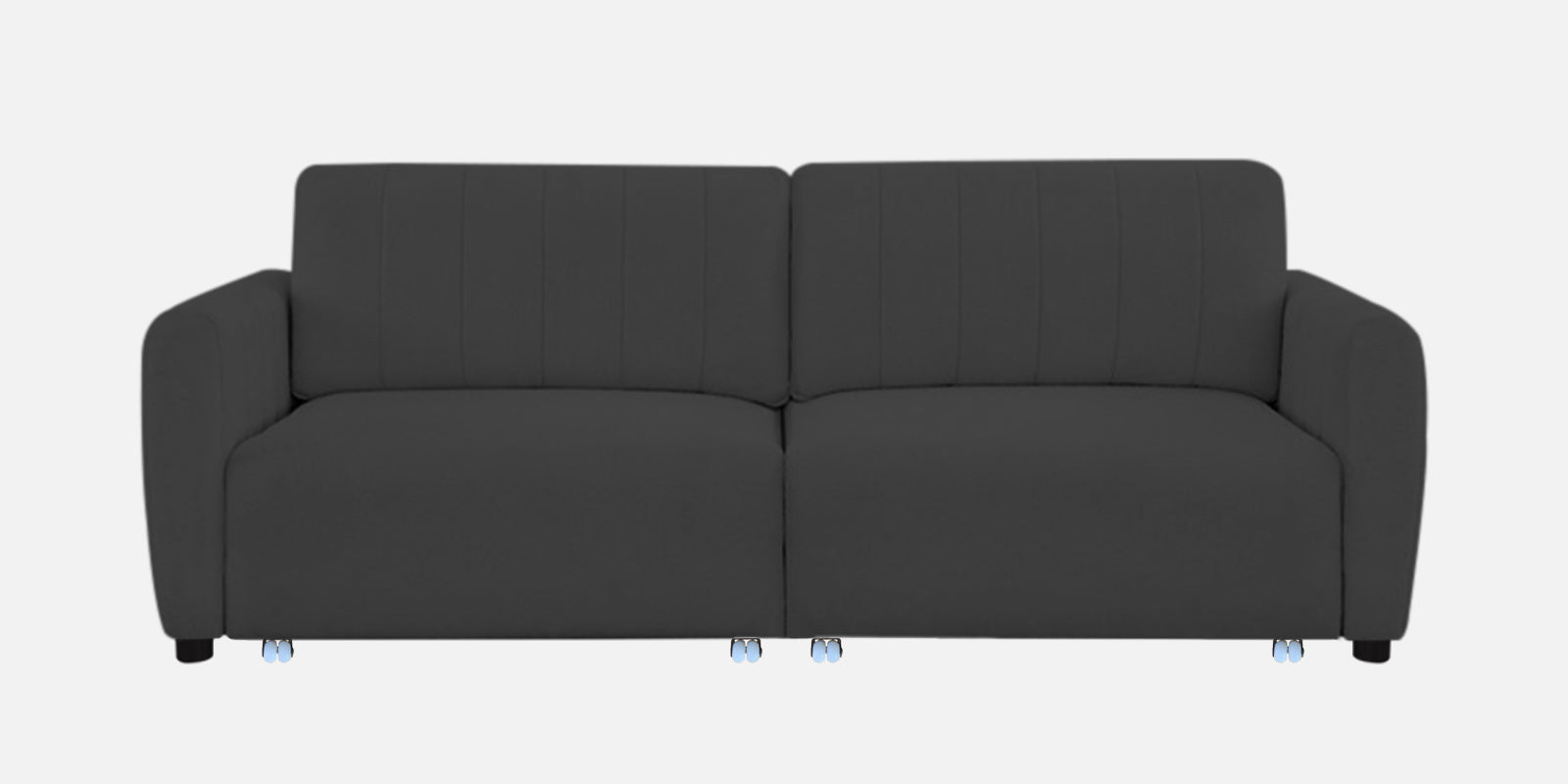 Vima Fabric 3 Seater Pull Out Sofa Cum Bed In Charcoal Grey Colour - Febonic Living