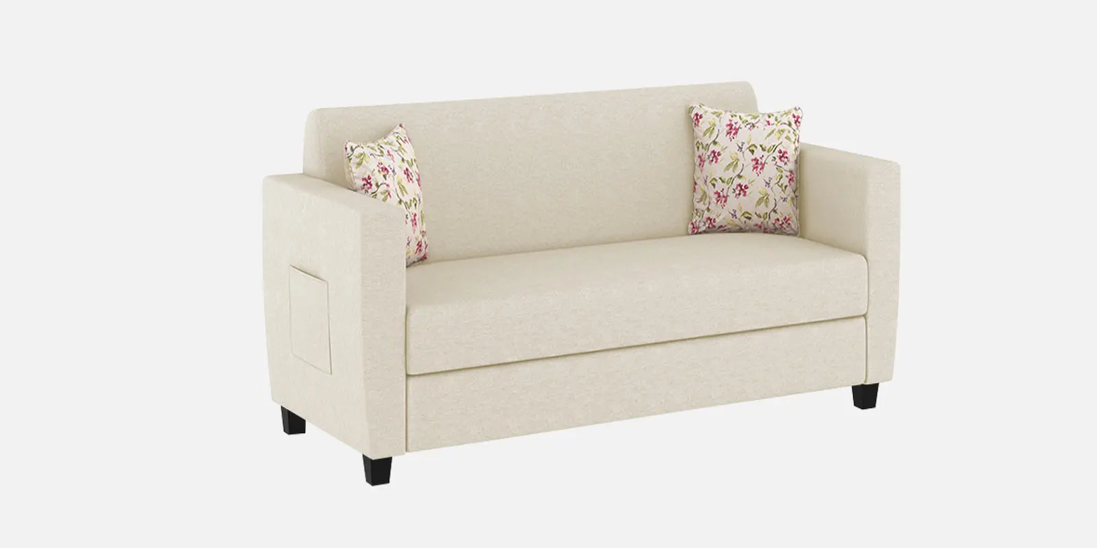 Gozi Fabric 2 Seater Sofa In Ivory Cream Colour Febonic Living