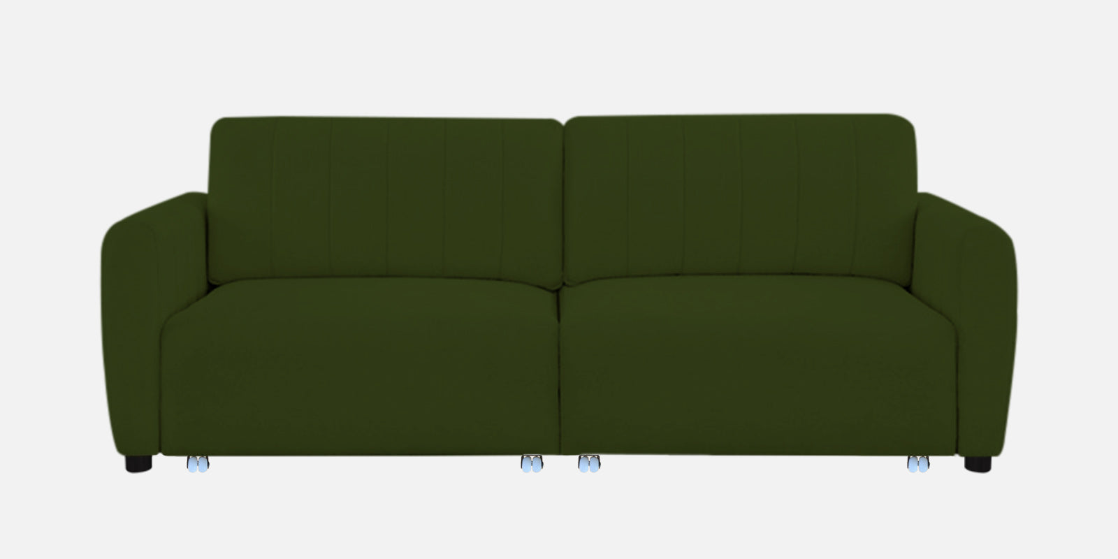 Vima Fabric 3 Seater Pull Out Sofa Cum Bed In Olive Green Colour - Febonic Living