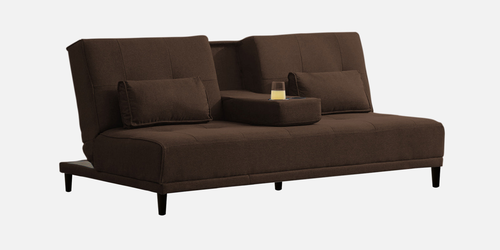 Jerry Fabric 3 Seater Convertible Sofa Cum Bed In Cidar Brown Colour - Febonic Living