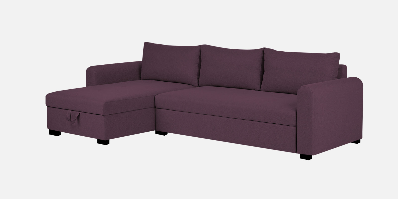 Sigma Fabric RHS Sectional Sofa (3+Lounger) In Greek Purple Colour - Febonic Living