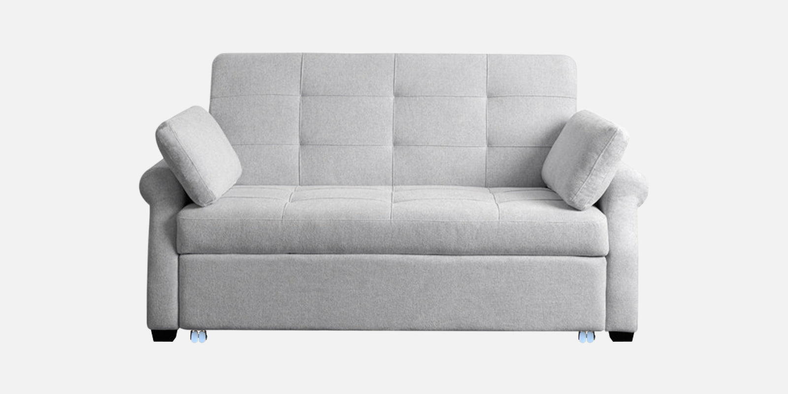 Fornia Fabric 3 Seater Pull Out Sofa Cum Bed In Lit Grey Colour - Febonic Living