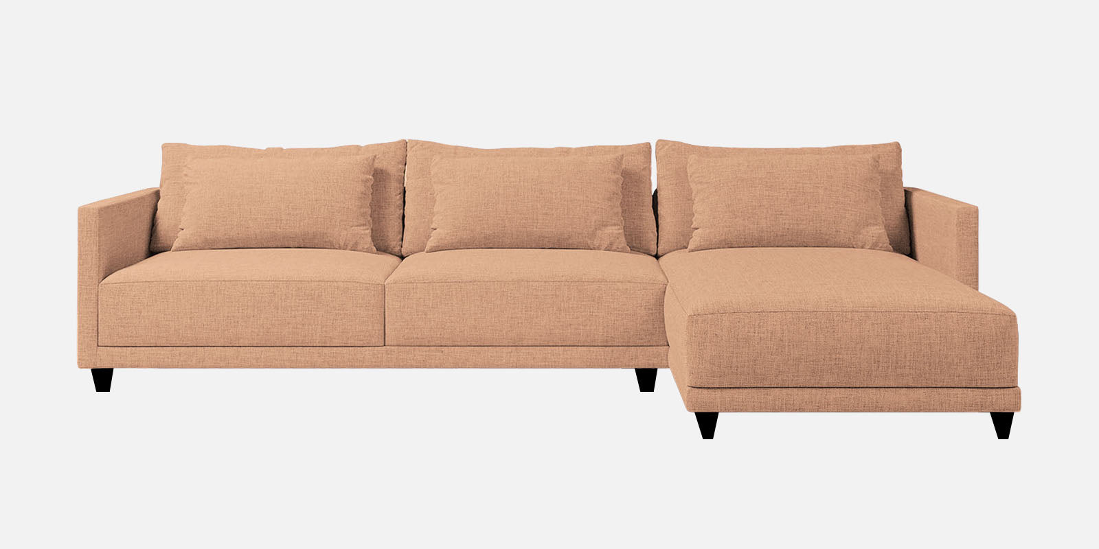 Kera Fabric LHS Sectional Sofa (3+Lounger) In Cosmic Beige Colour - Febonic Living