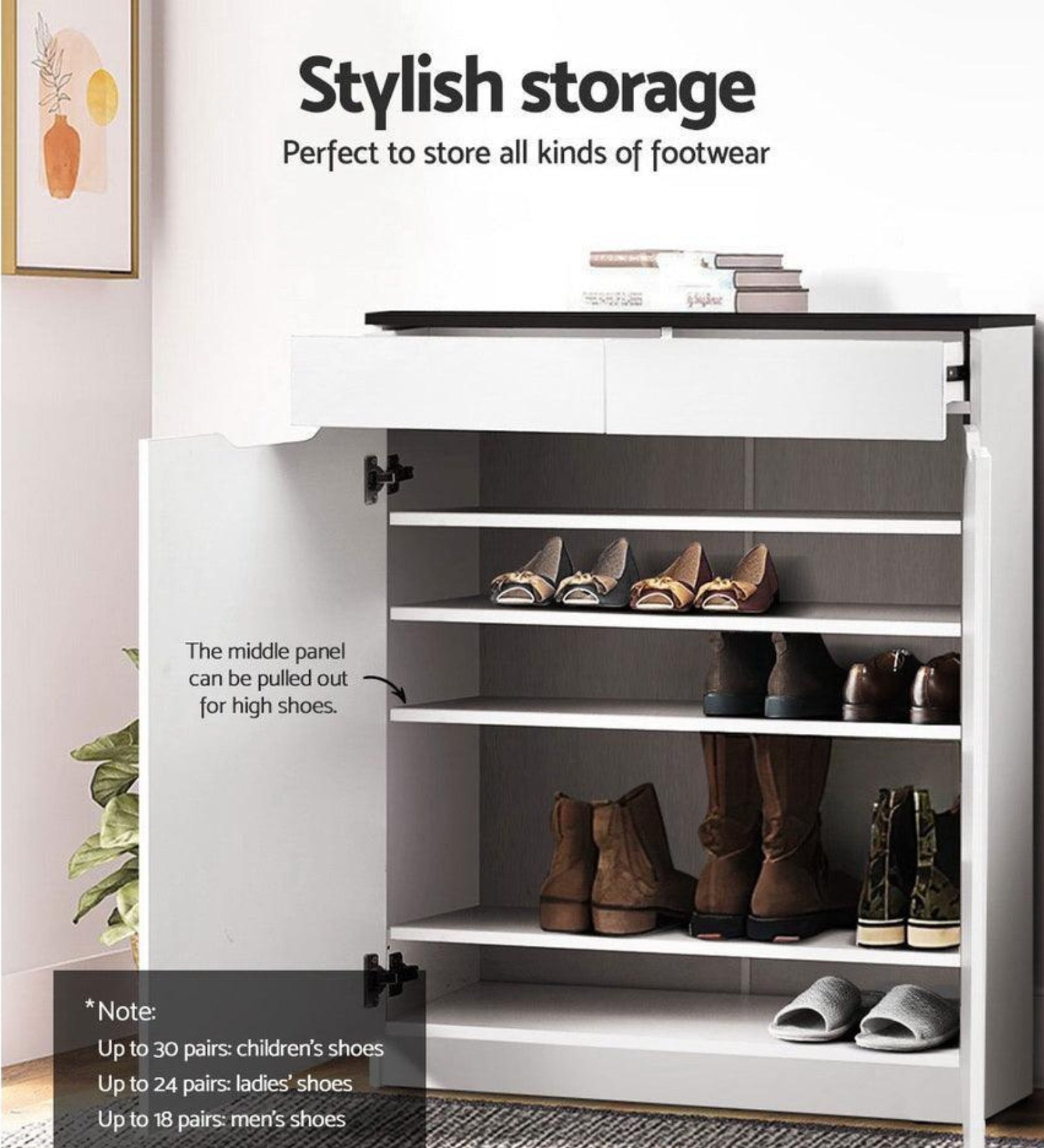 Savel Shoe Rack In Frosty White Finish - Febonic Living