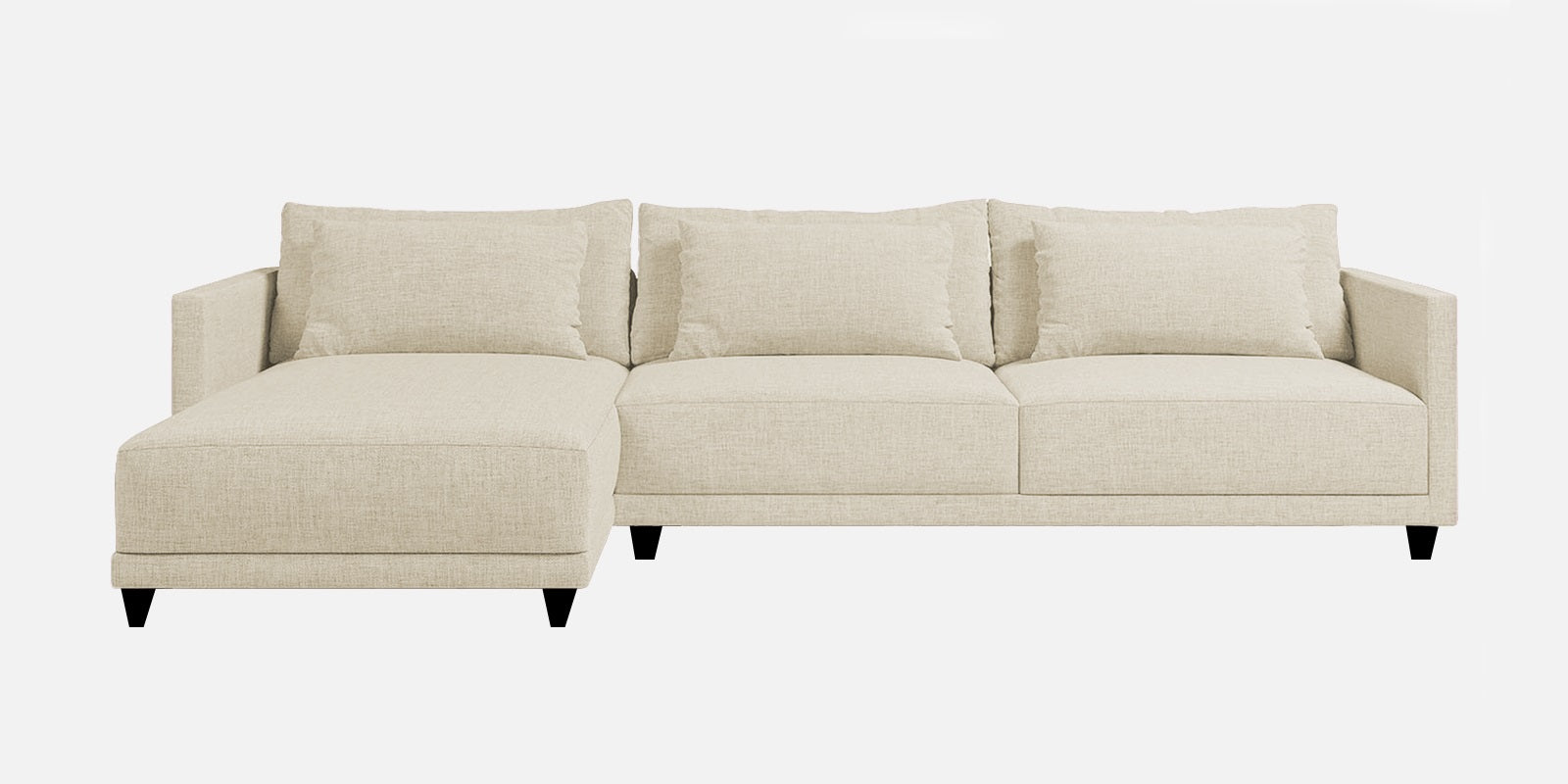 Kera Fabric RHS Sectional Sofa (3+Lounger) In Ivory Cream Colour - Febonic Living