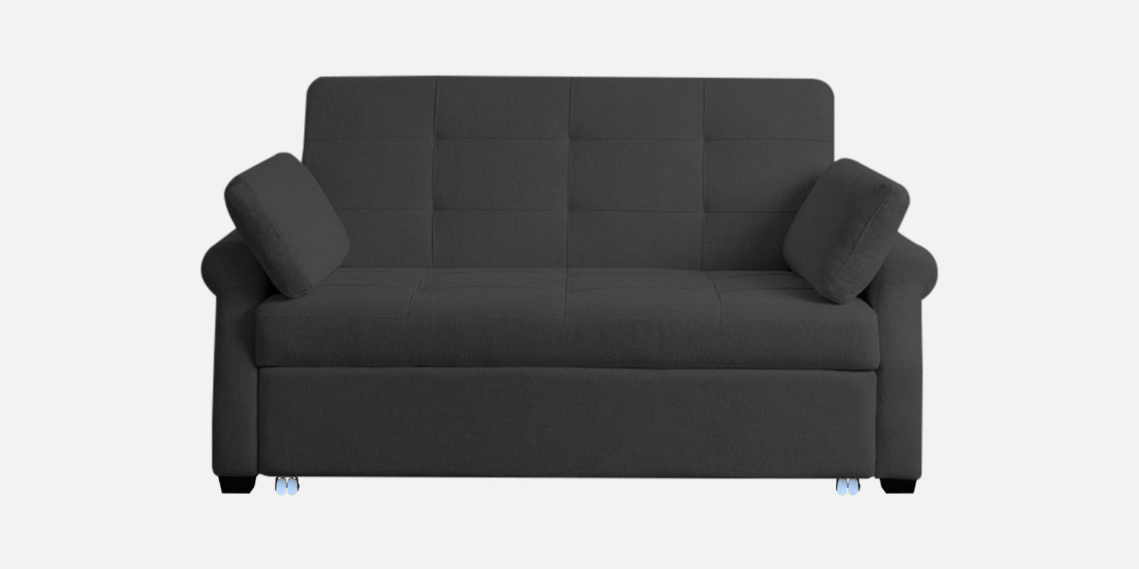 Fornia Fabric 3 Seater Pull Out Sofa Cum Bed In Charcoal Grey Colour - Febonic Living