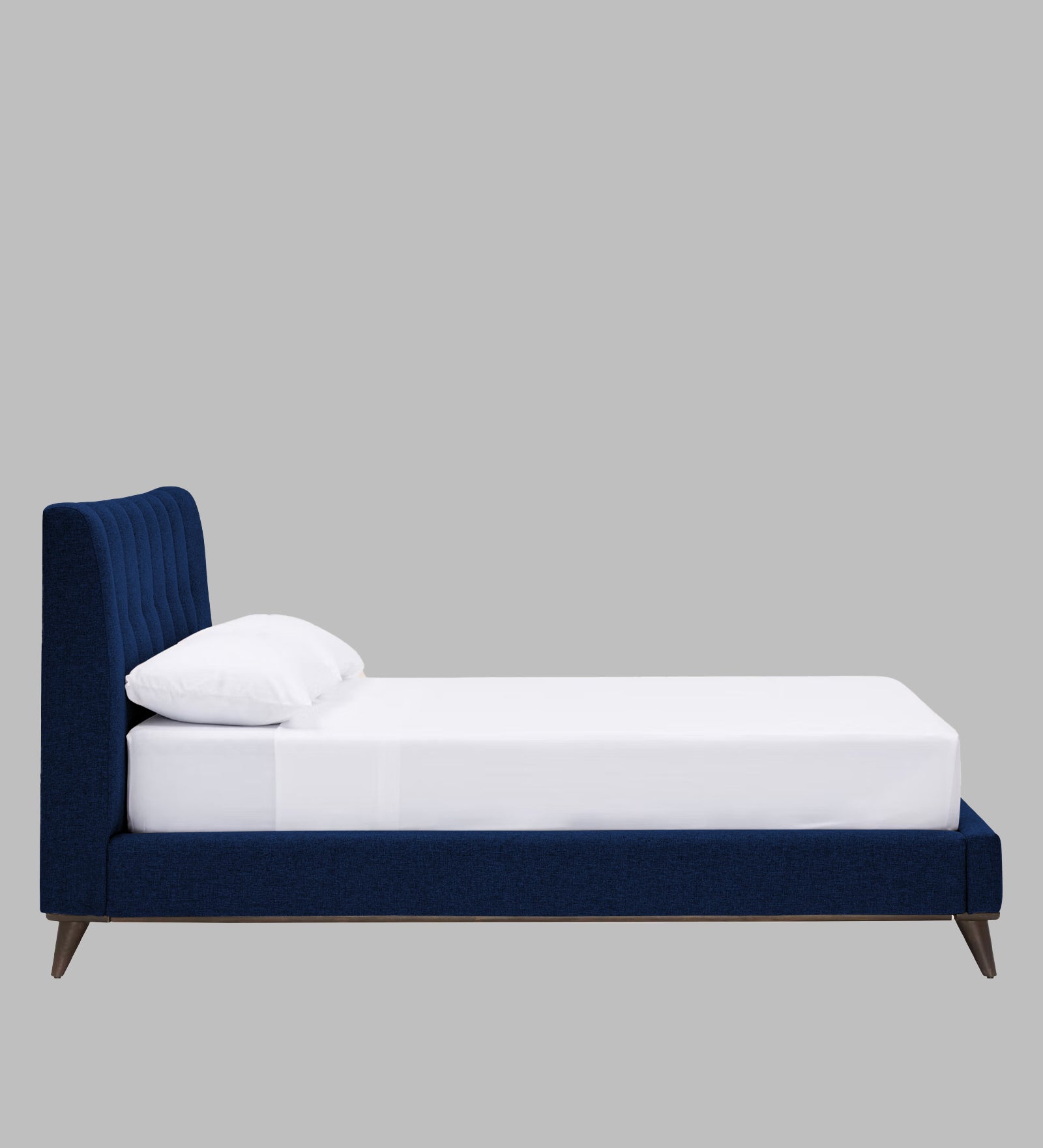 Jasmin Fabric Upholstered Queen Bed in Royal Blue Colour - Febonic Living