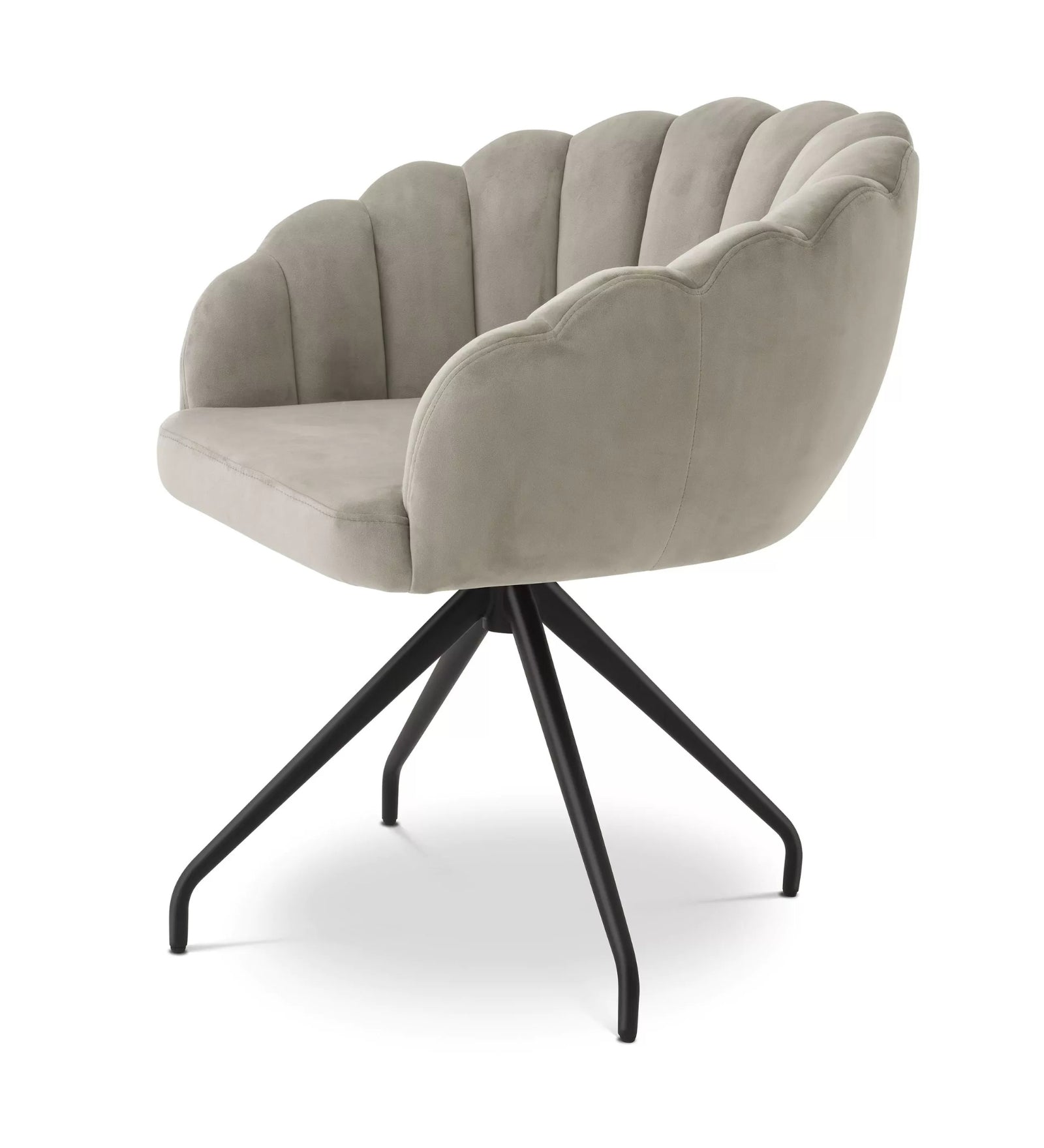 Bruno Velvet Swivel Chair In Cream Beige Colour - Febonic Living