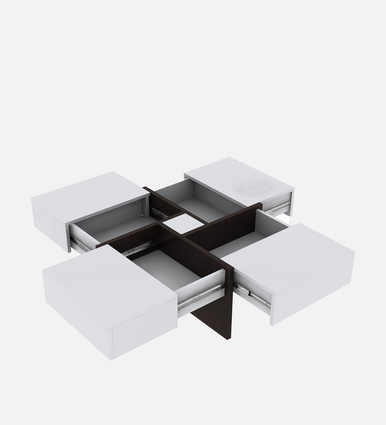 Sonic Coffee Table In Dark Walnut & Frosty White Finish - Febonic Living