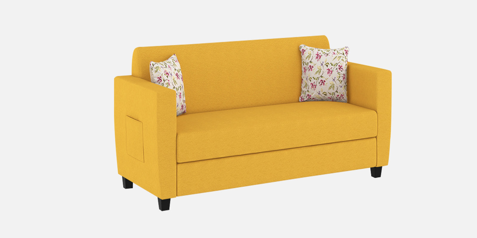 Gozi Fabric 2 Seater Sofa In Bold Yellow Colour - Febonic Living