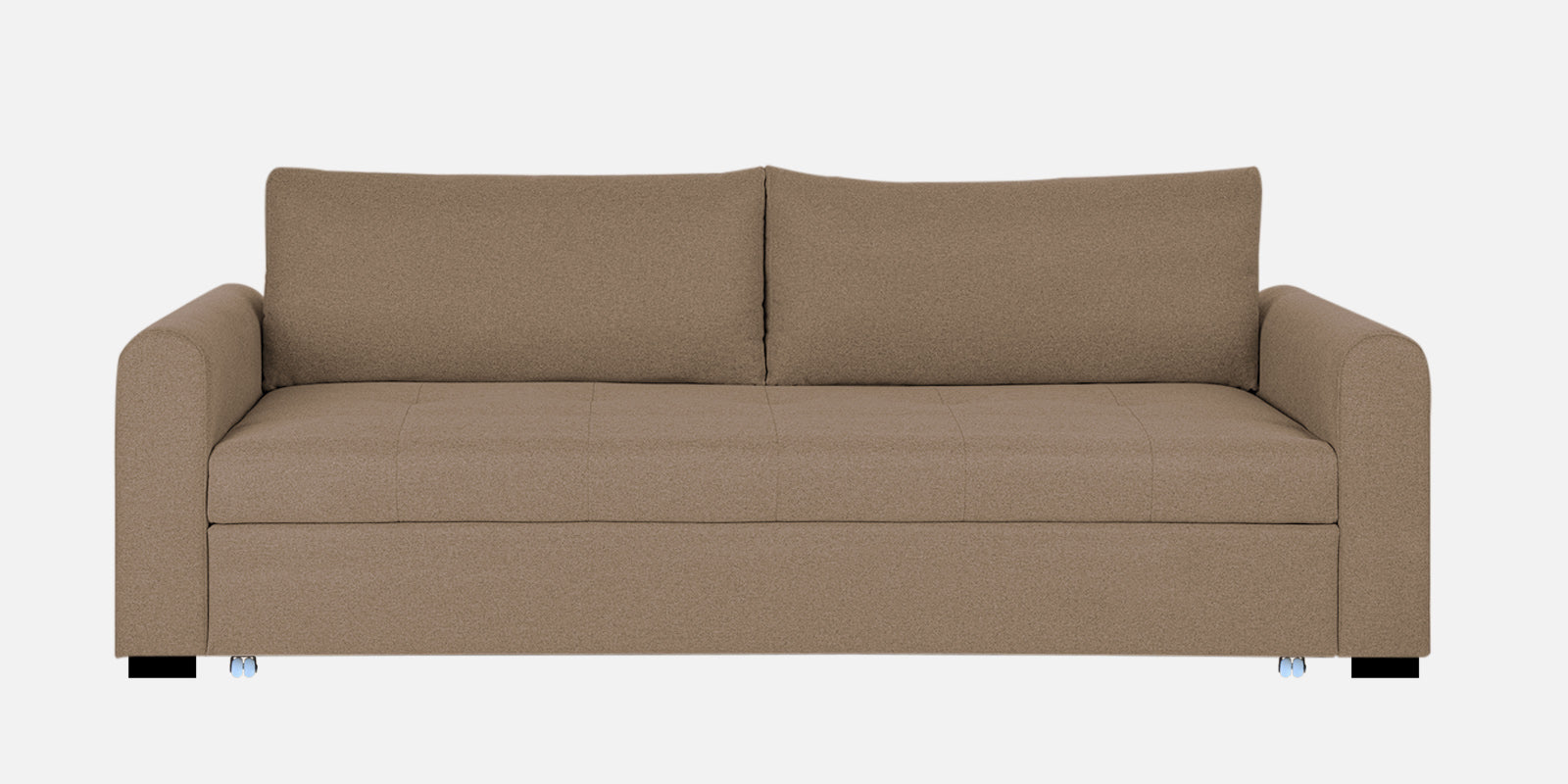 Sigma Fabric 3 Seater Pull Out Sofa Cum Bed In Cookie Beige Colour - Febonic Living