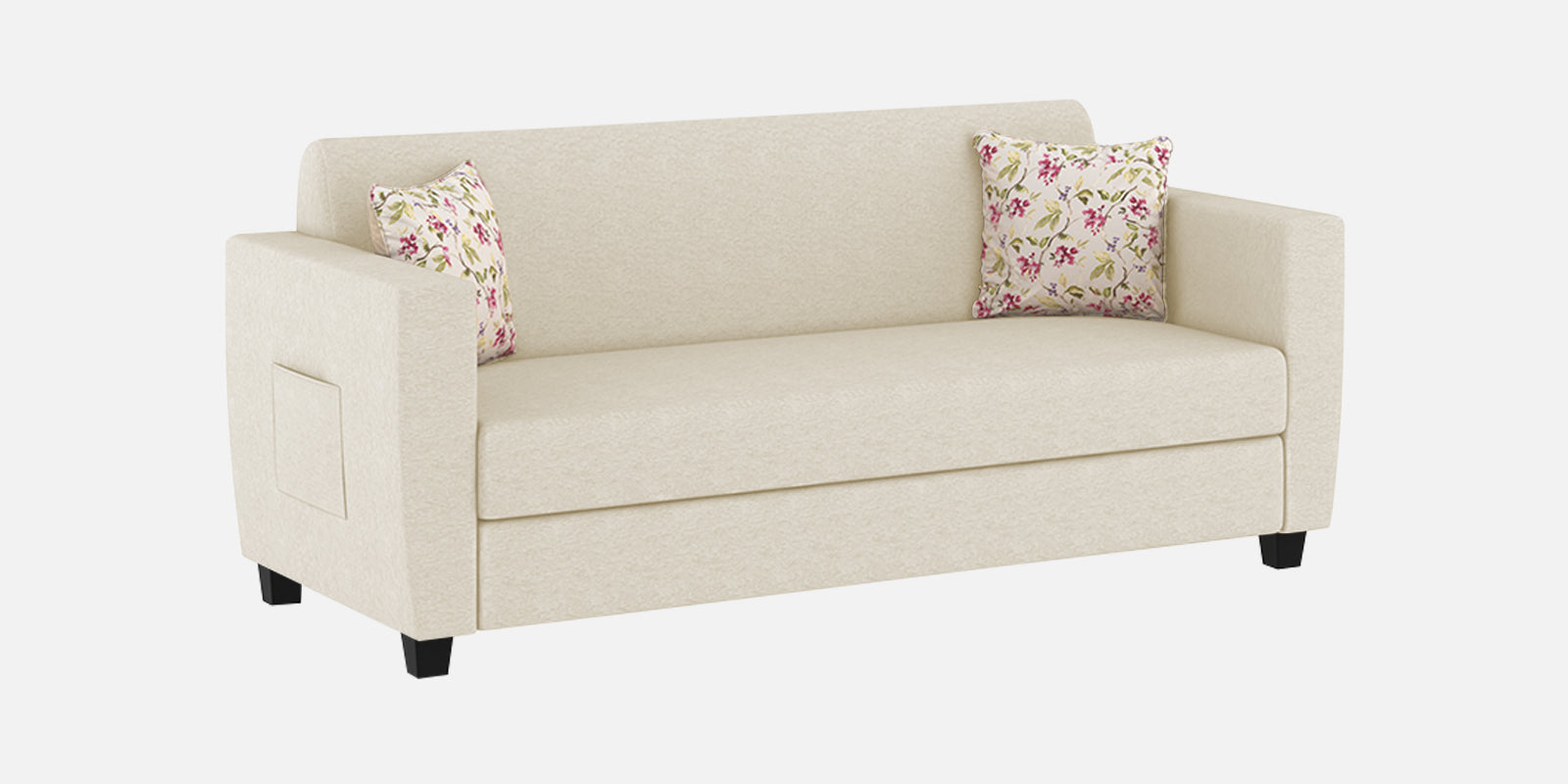 Gozi Fabric 3 Seater Sofa In Ivory Cream Colour - Febonic Living