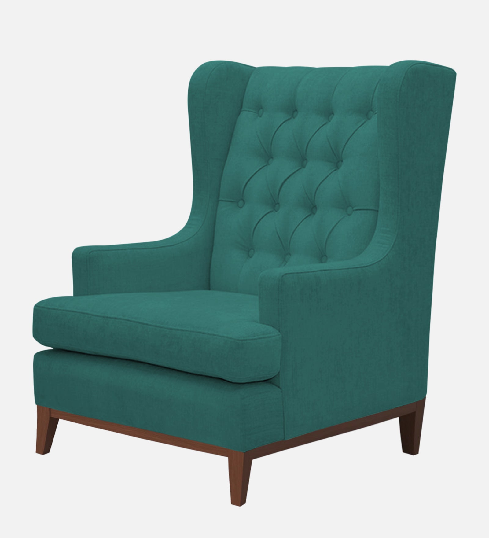 Panas Fabric Wing Chair In Sea Green Colour - Febonic Living
