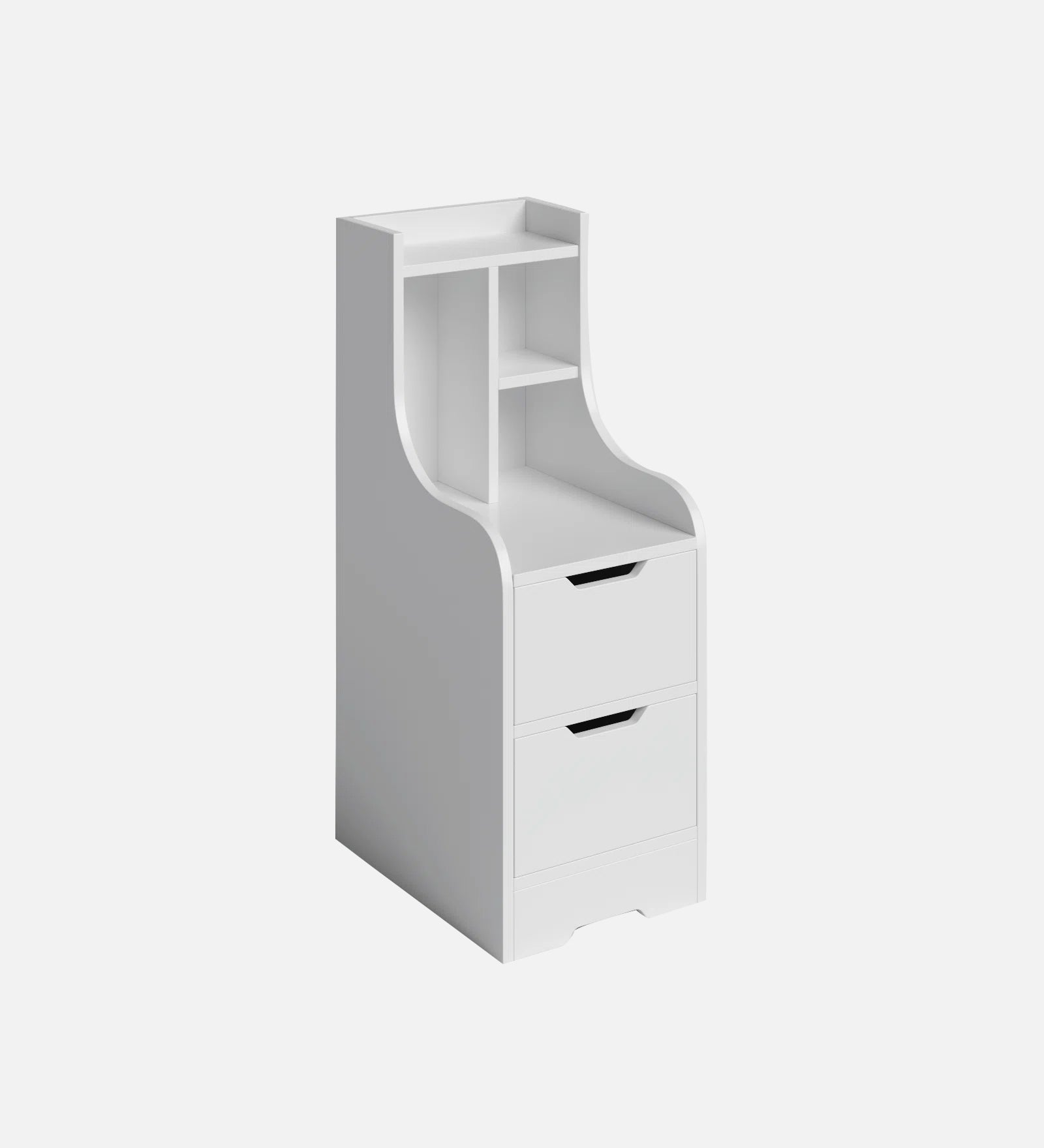 Triv Bedside Table With Drawer In Frosty White Finish - Febonic Living