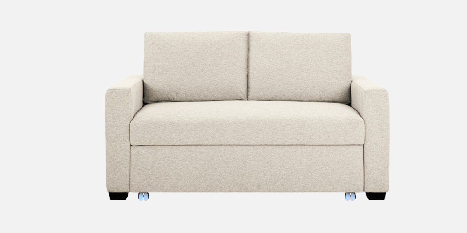 Lobby Fabric 2 Seater Pull Out Sofa Cum Bed In Ivory Cream Colour - Febonic Living