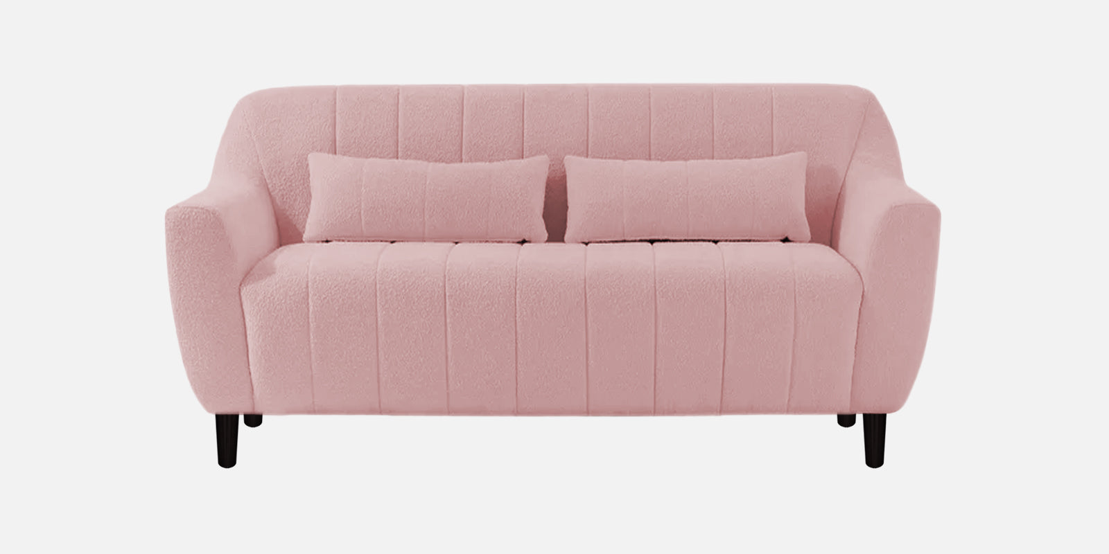 Nesco Boucle Fabric 2 Seater Sofa in Basi Pinc Colour