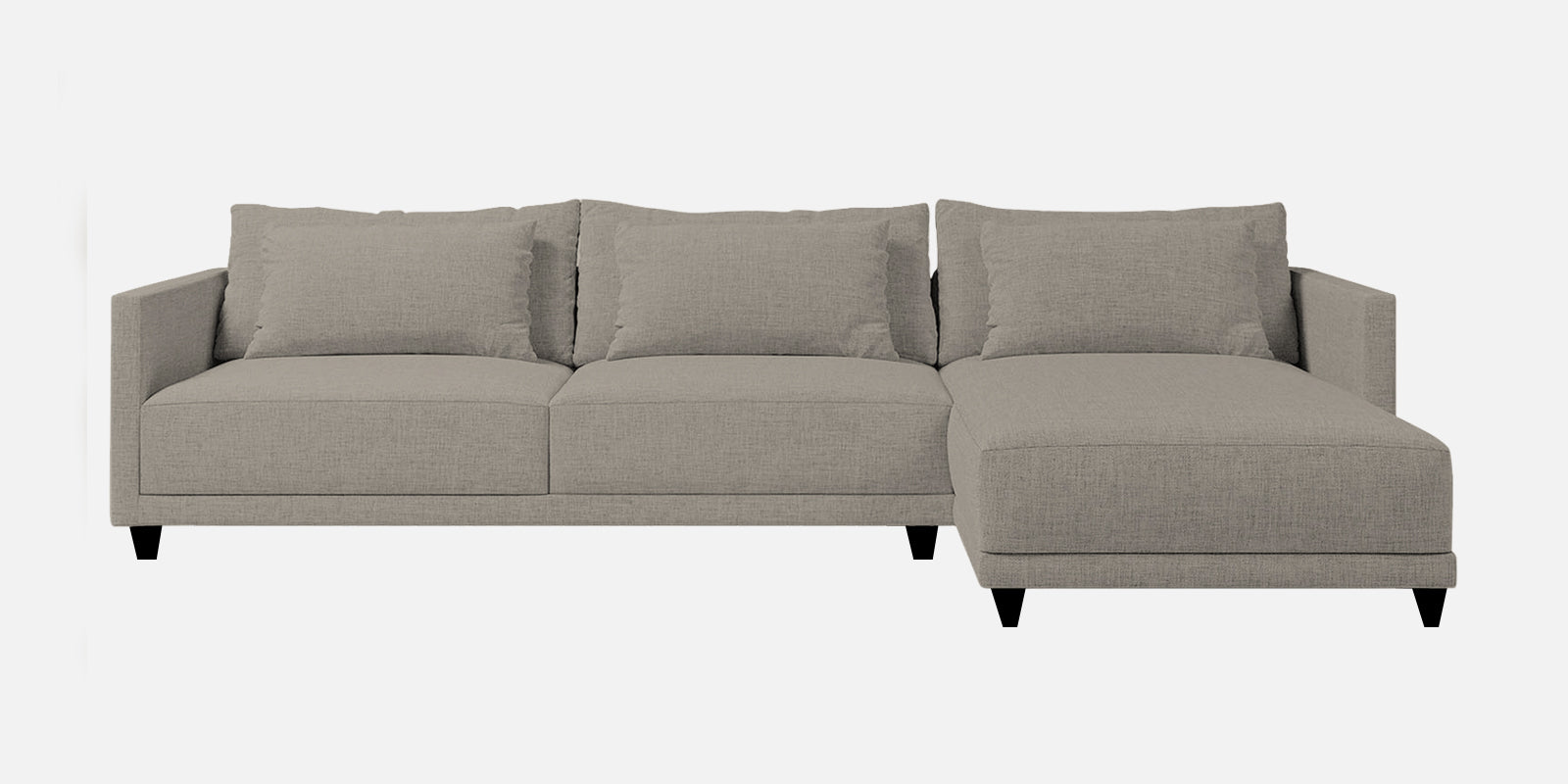 Kera Fabric LHS Sectional Sofa (3+Lounger) In Ash Grey Colour - Febonic Living