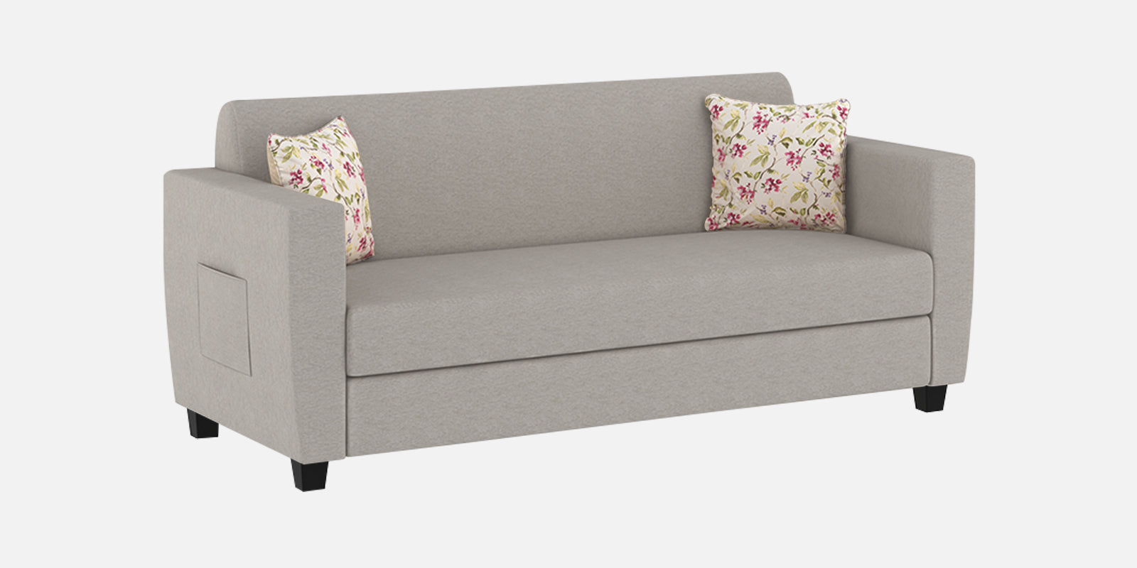 Gozi Fabric 3 Seater Sofa In Ash Grey Colour - Febonic Living
