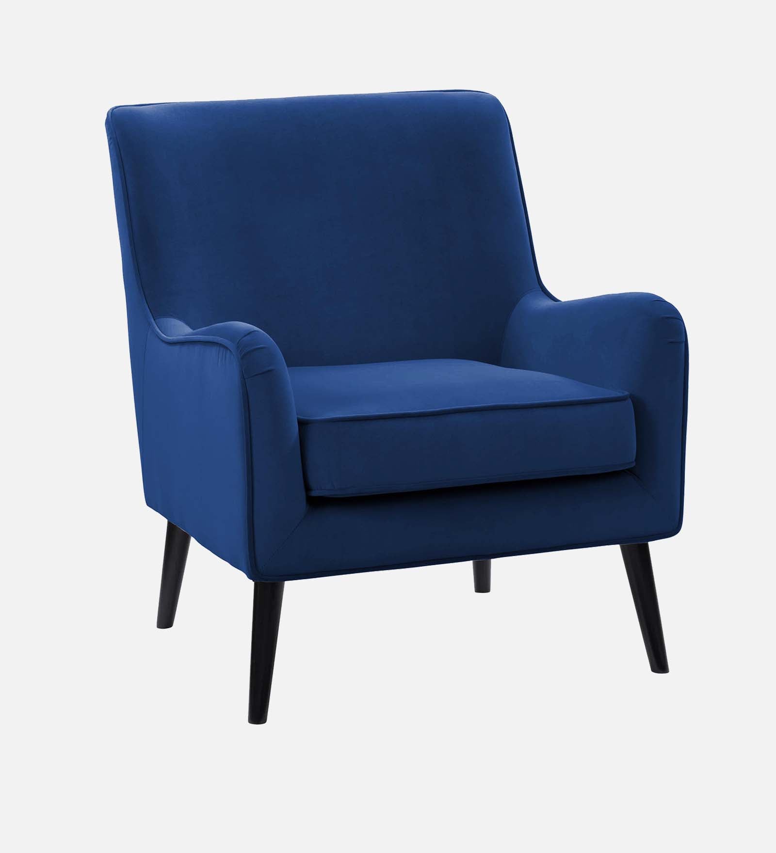 Ame Velvet Upholstered Arm Chair In imperial blue Colour - Febonic Living