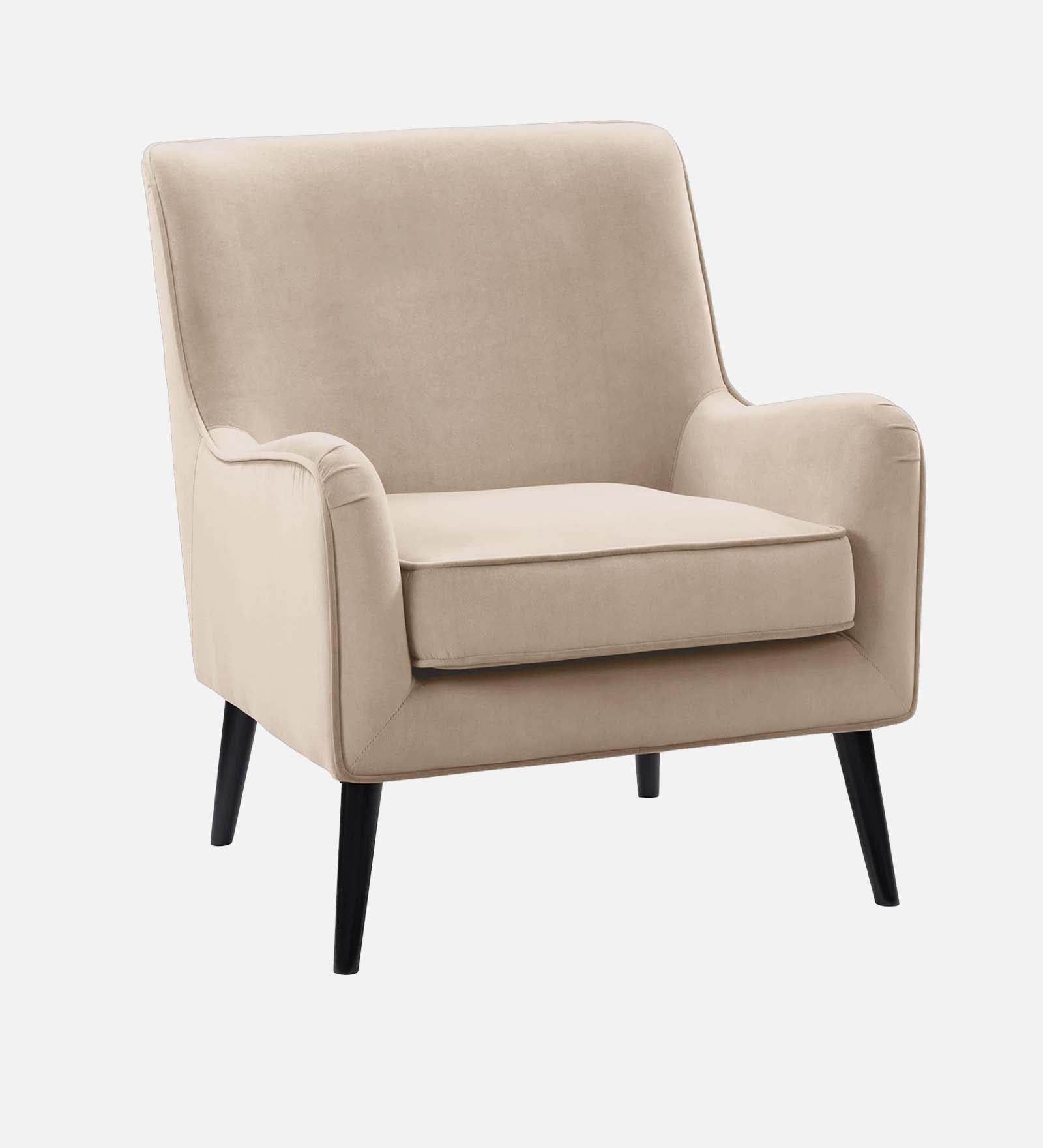 Ame Velvet Upholstered Arm Chair In camel beige Colour - Febonic Living