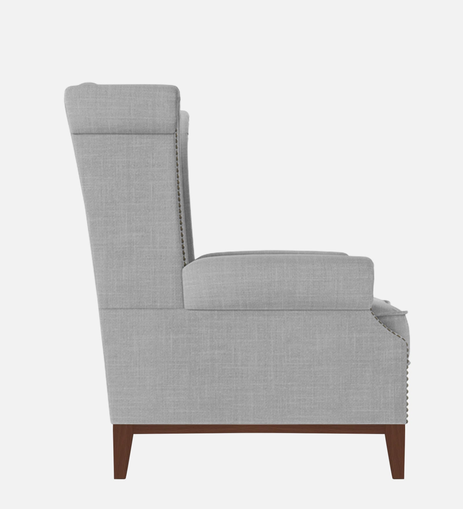 Nory Fabric Wing Chair In Lit Grey Colour - Febonic Living