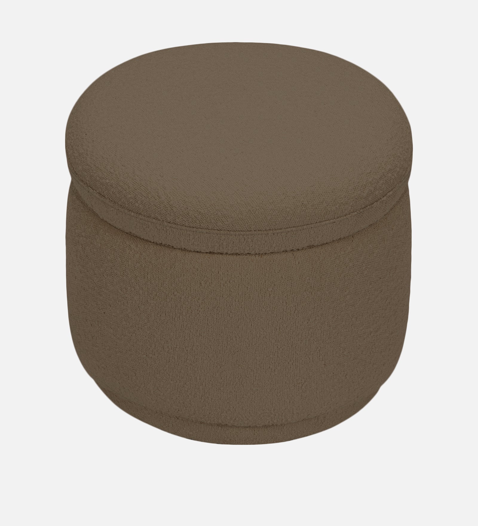 Noki Boucle Fabric Ottoman In Caro Beige Colour With Storage - Febonic Living