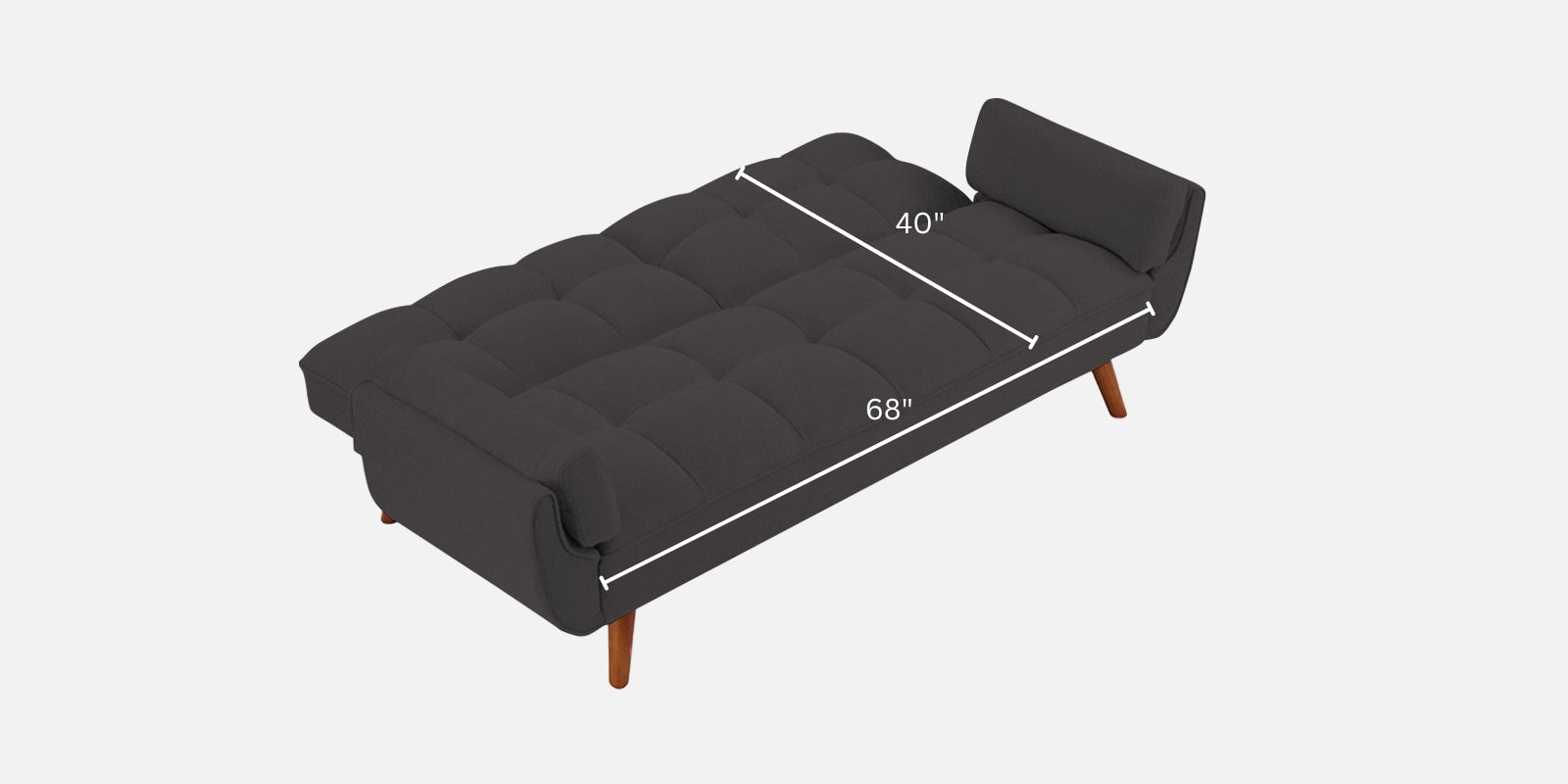 Melano Fabric 3 Seater Convertible Sofa Cum Bed In Maba Grey Colour - Febonic Living