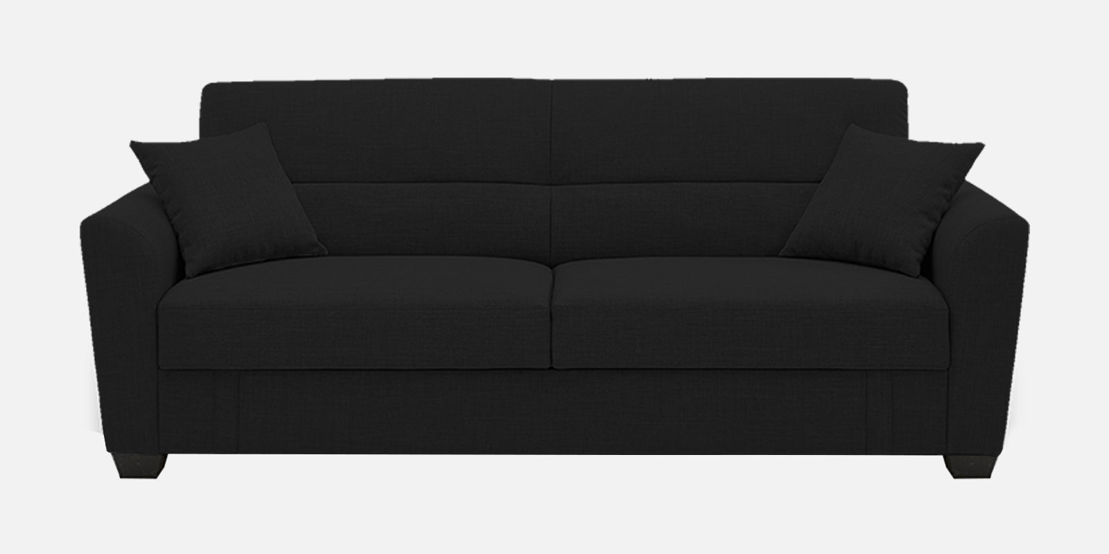 Bony Fabric 3 Seater Convertible Sofa Cum Bed In Heather Black Colour - Febonic Living