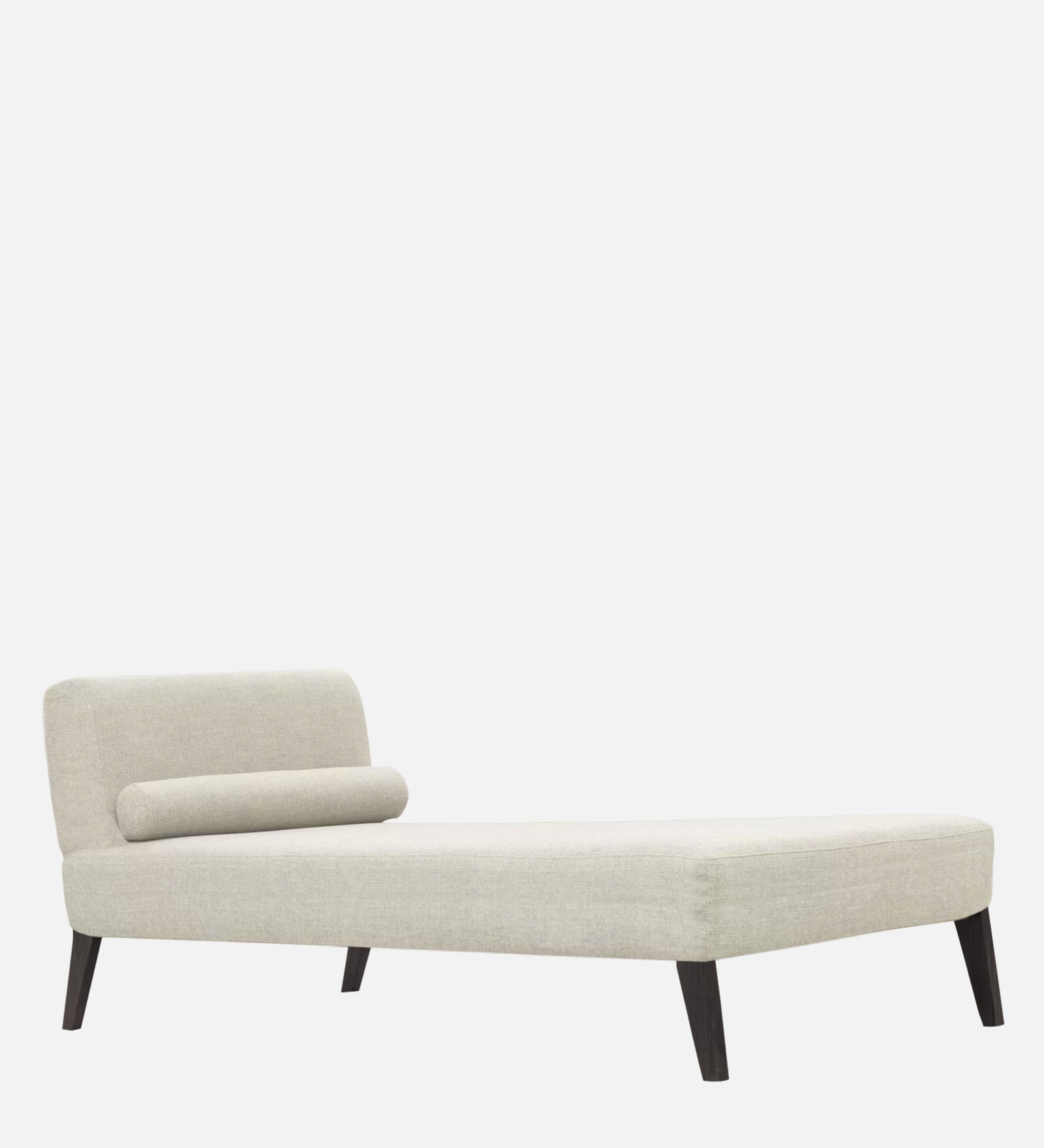 Noce Fabric Armless Chaise Lounger In Ivory Cream Colour - Febonic Living