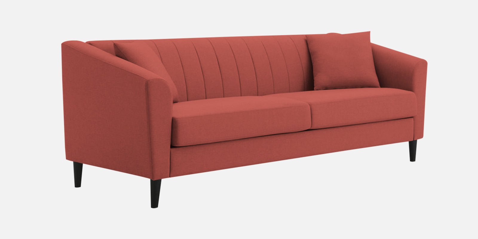 Polon Fabric 3 Seater Sofa In Salmon Pink Colour - Febonic Living