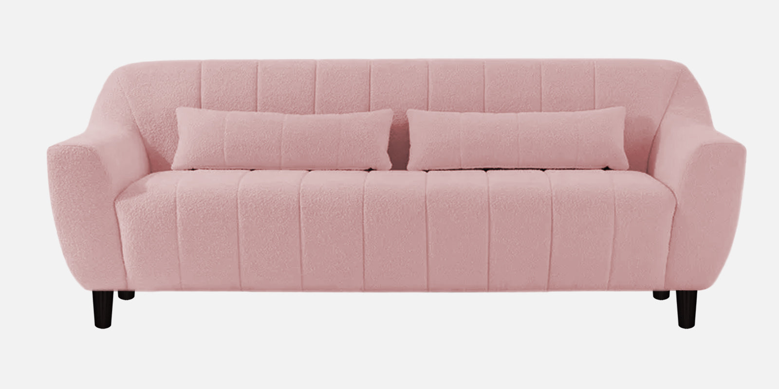 Nesco Boucle Fabric 3 Seater Sofa In Basi Pinc Colour - Febonic Living