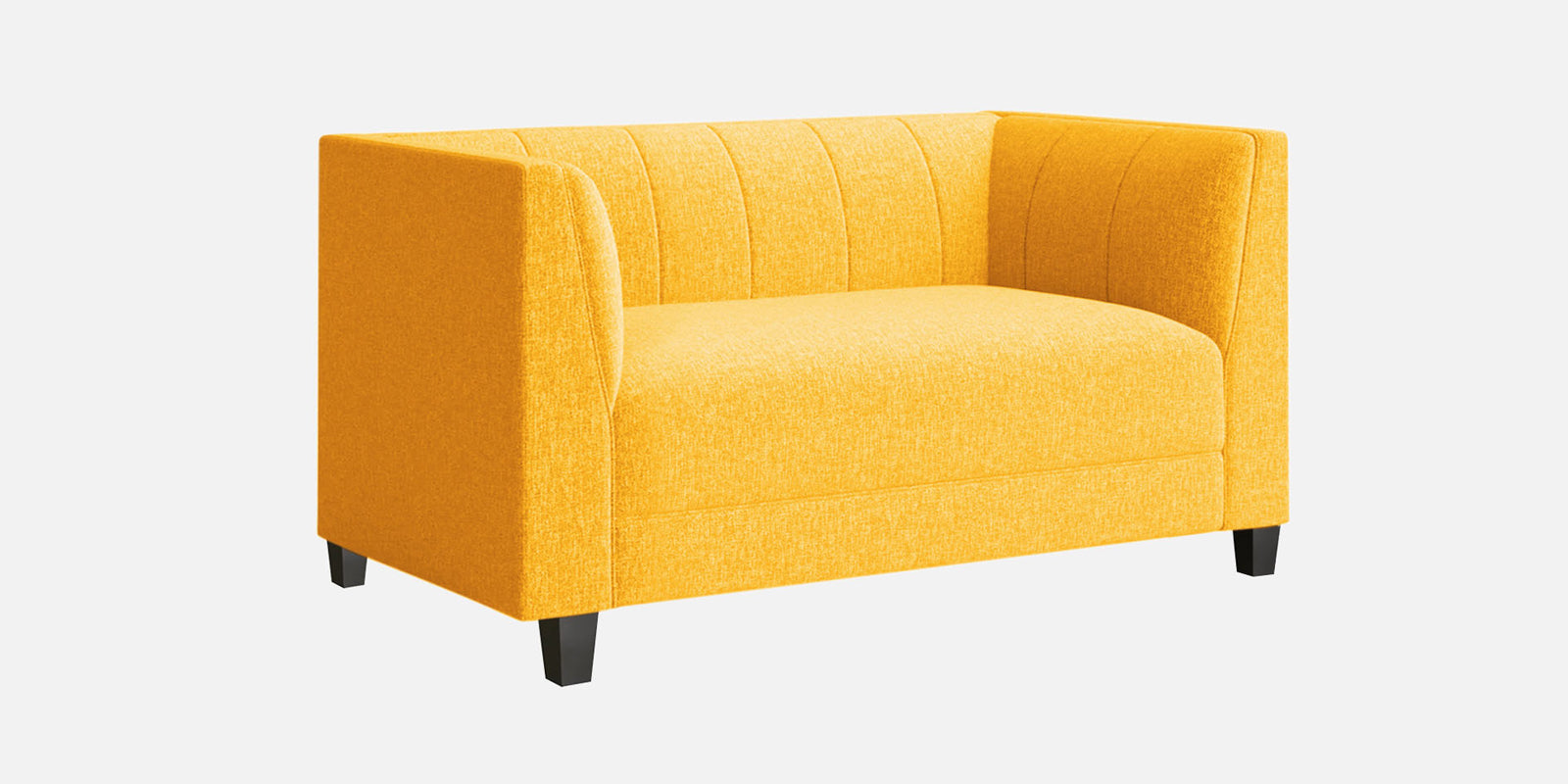 Chastin Fabric 2 Seater Sofa In Bold Yellow Colour - Febonic Living