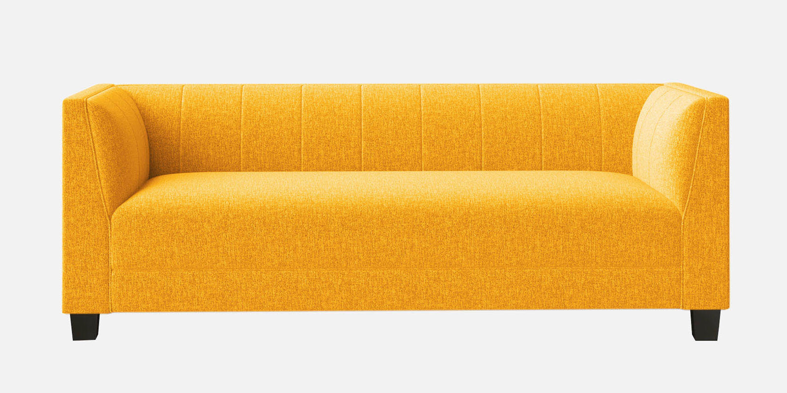 Chastin Fabric 3 Seater Sofa In Bold Yellow Colour - Febonic Living