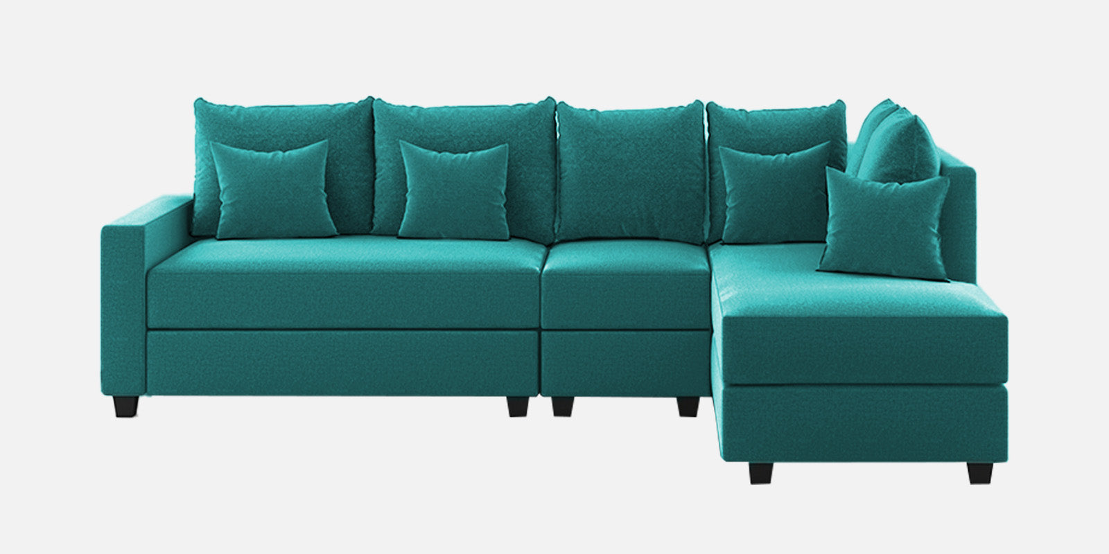 Ginny Fabric LHS Sectional Sofa (3+Lounger) In Sea Green Colour - Febonic Living