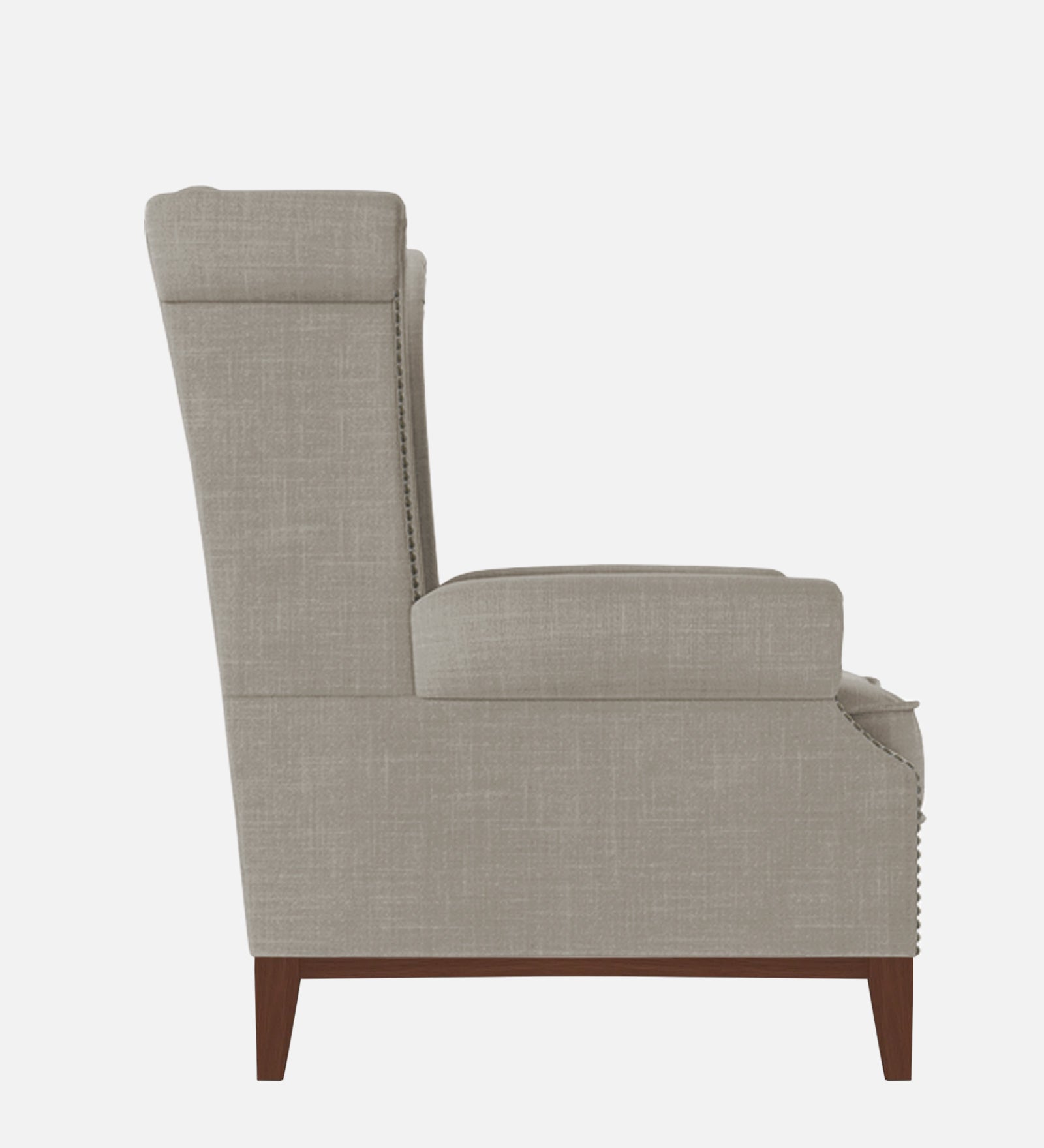Nory Fabric Wing Chair In Ash Grey Colour - Febonic Living