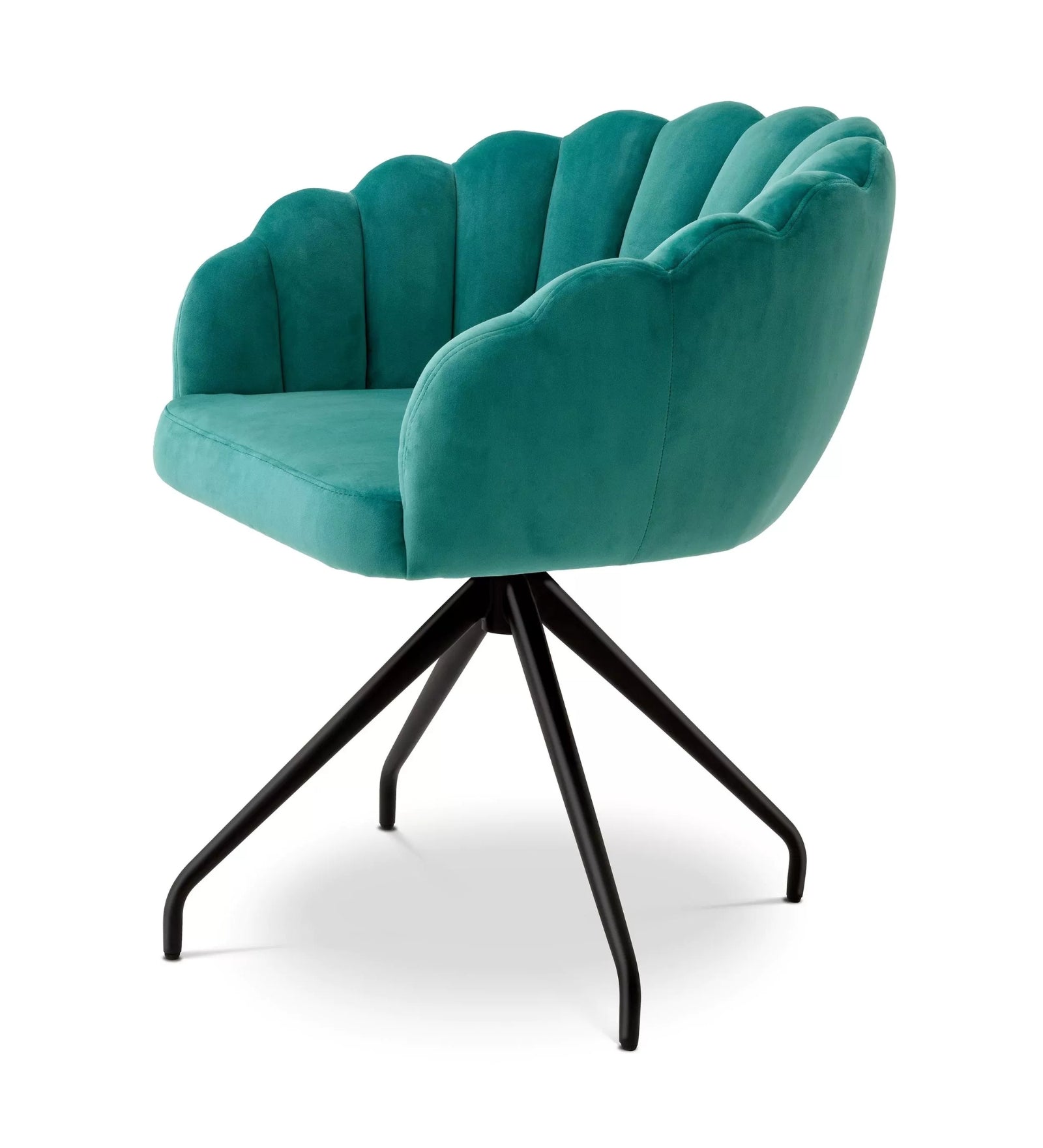 Bruno Velvet Swivel Chair In Pine Green Colour - Febonic Living
