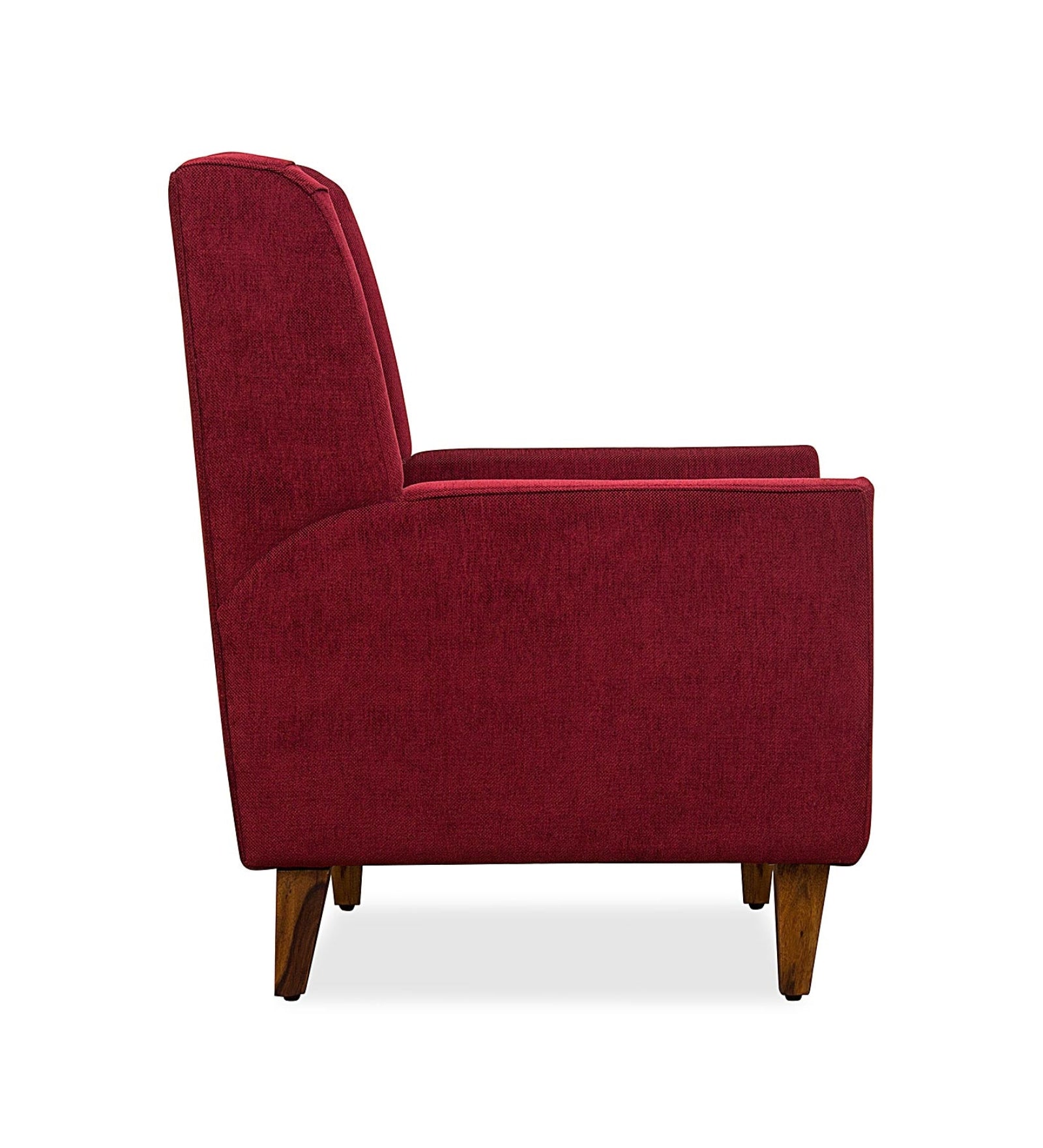 HIPPO Fabric Arm Chair In Blood Maroon Colour - Febonic Living