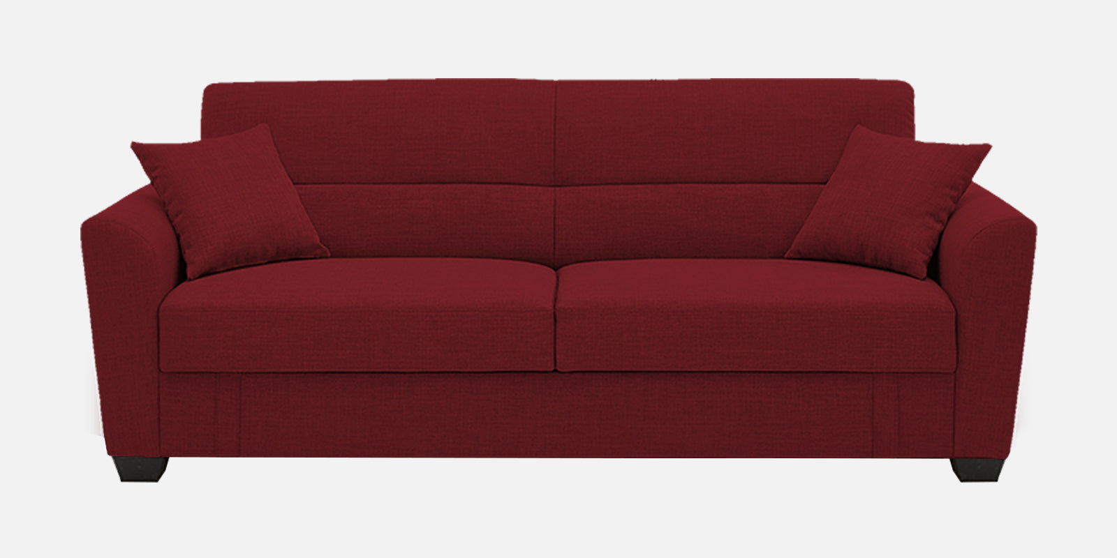 Bony Fabric 3 Seater Convertible Sofa Cum Bed In Corel Red Colour - Febonic Living